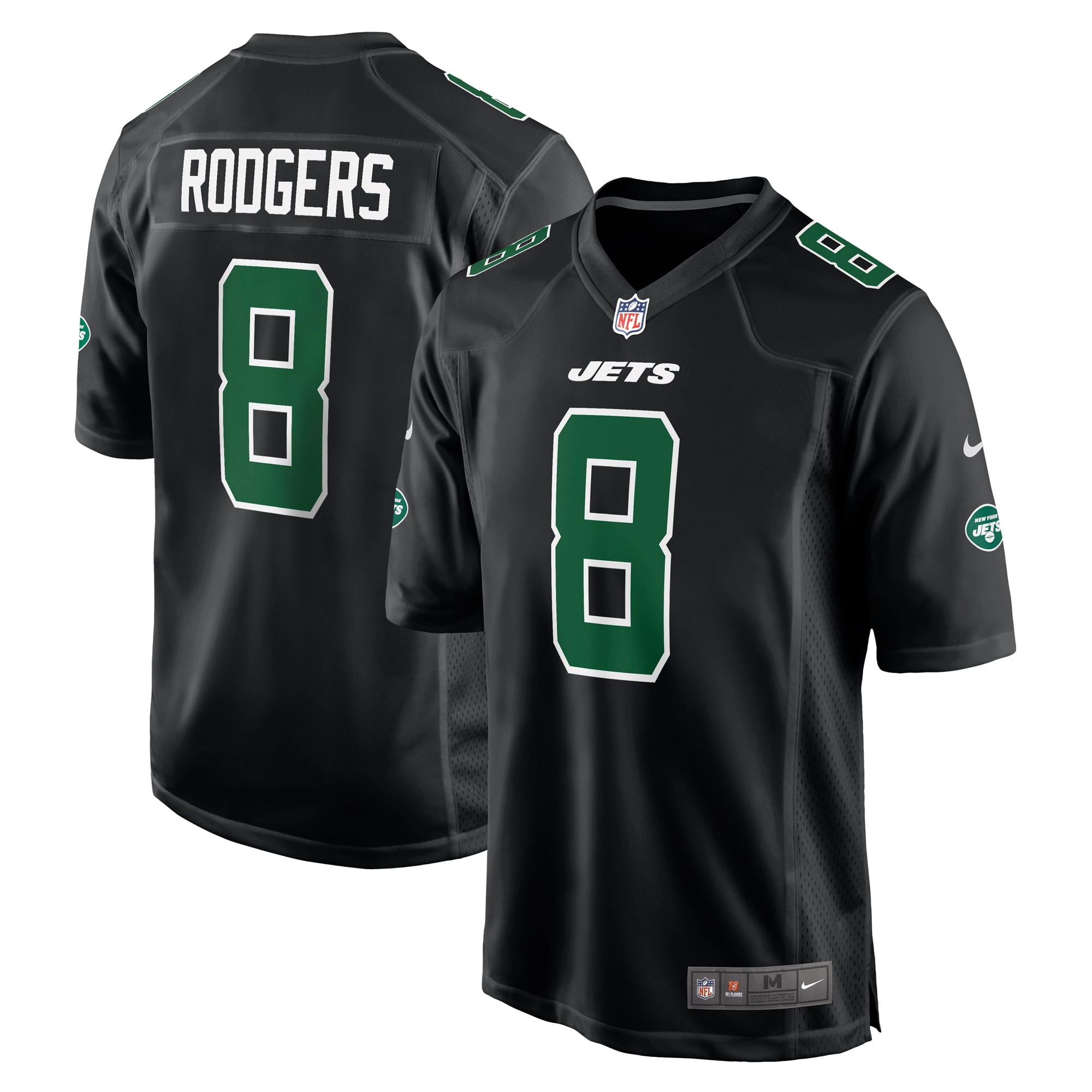 Men's New York Jets Aaron Rodgers Black Fashion Game Jersey JS6733 nicesnker