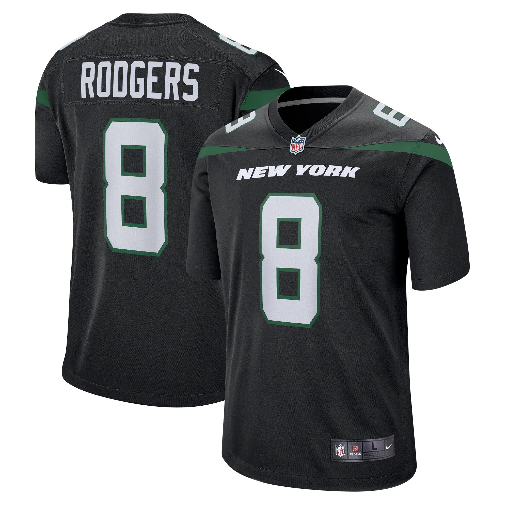 Men's New York Jets Aaron Rodgers Black Game Jersey JS5666 nicesnker
