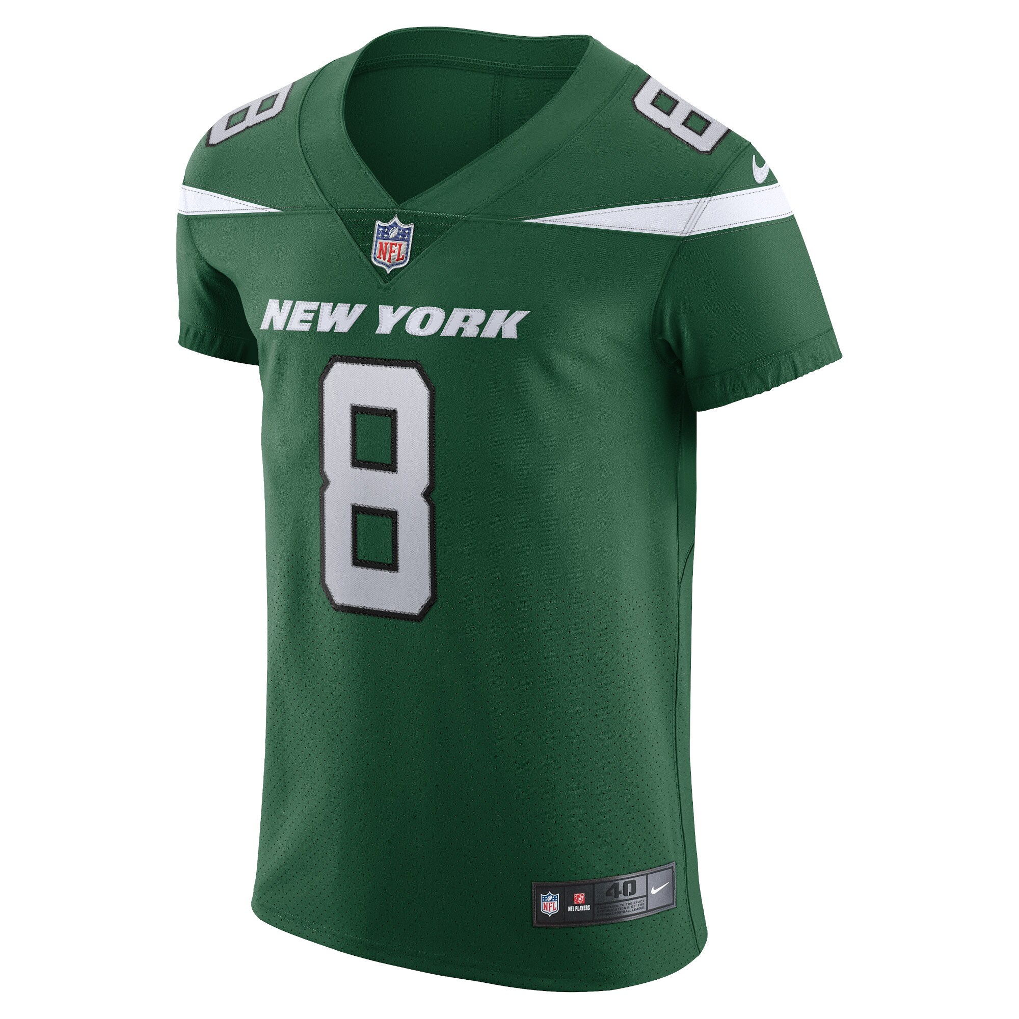 Alternative view of Men's New York Jets Aaron Rodgers Gotham Green Alternate Vapor F.U.S.E. Elite Jersey JS4413 nicesnker