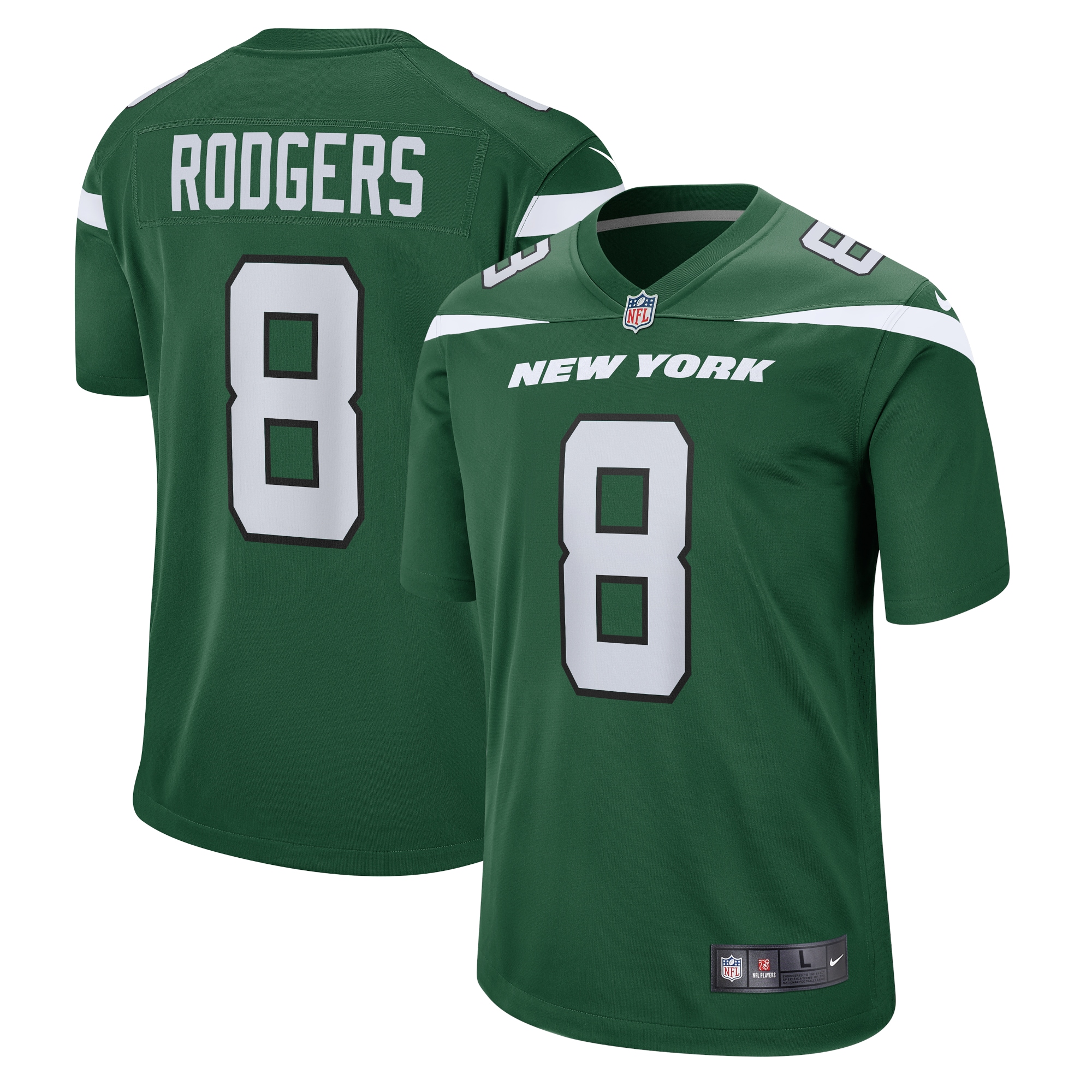 Men's New York Jets Aaron Rodgers Gotham Green Game Jersey JS3427 nicesnker