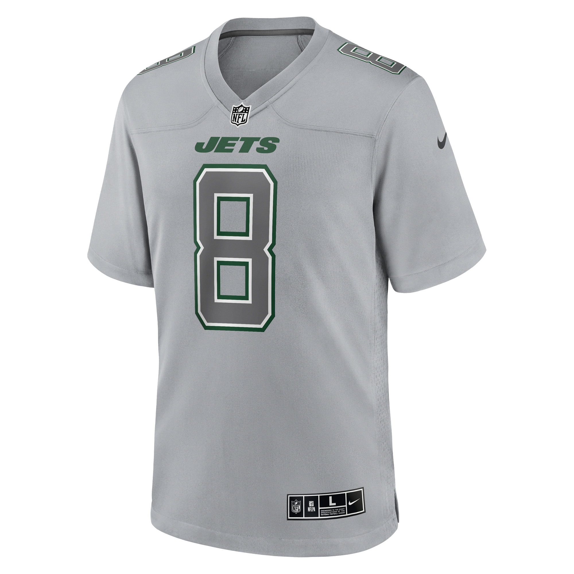 Alternative view of Men's New York Jets Aaron Rodgers Heather Gray Atmosphere Fashion Game Jersey JS3624 nicesnker