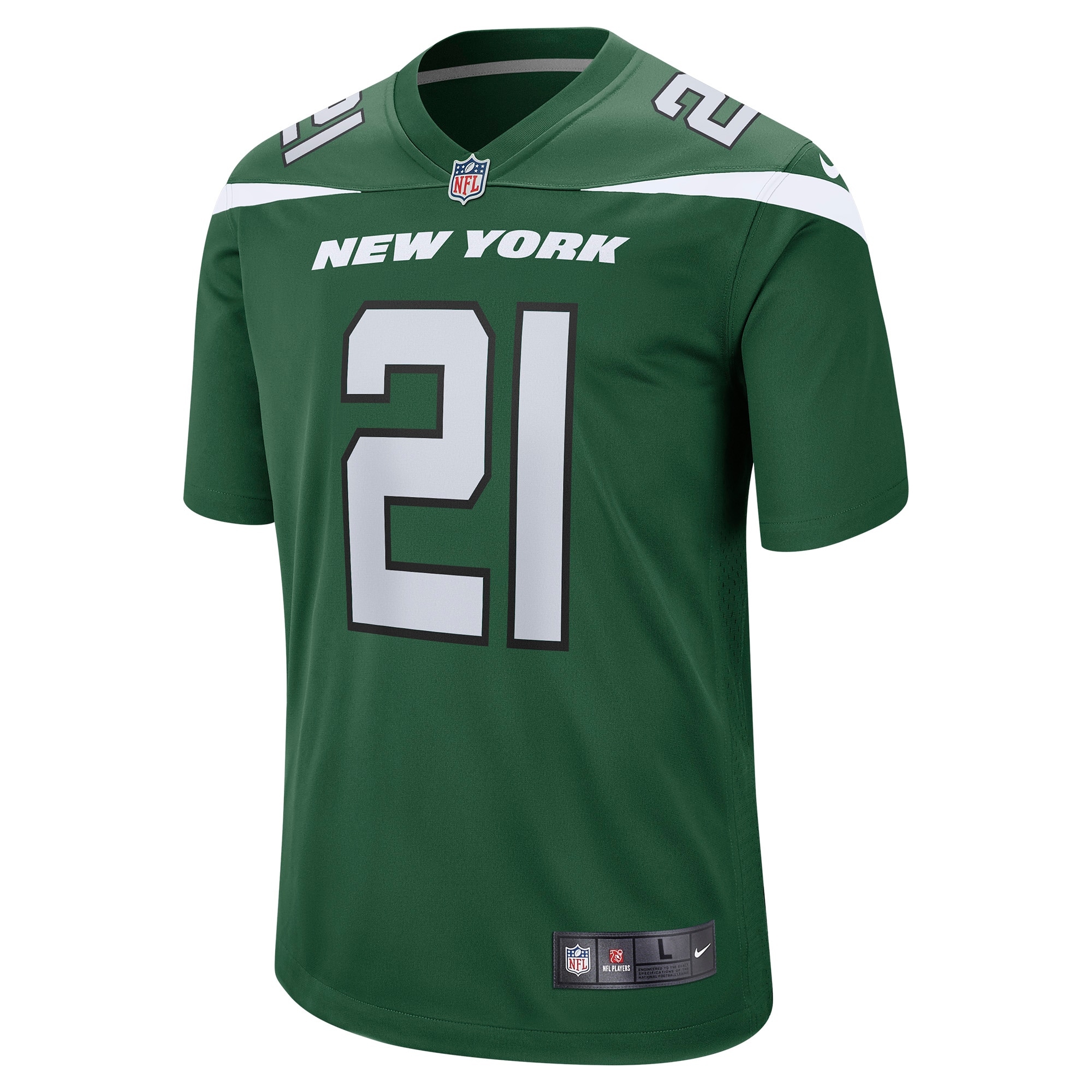 Alternative view of Men's New York Jets Ashtyn Davis Gotham Green Game Player Jersey JS7920 nicesnker