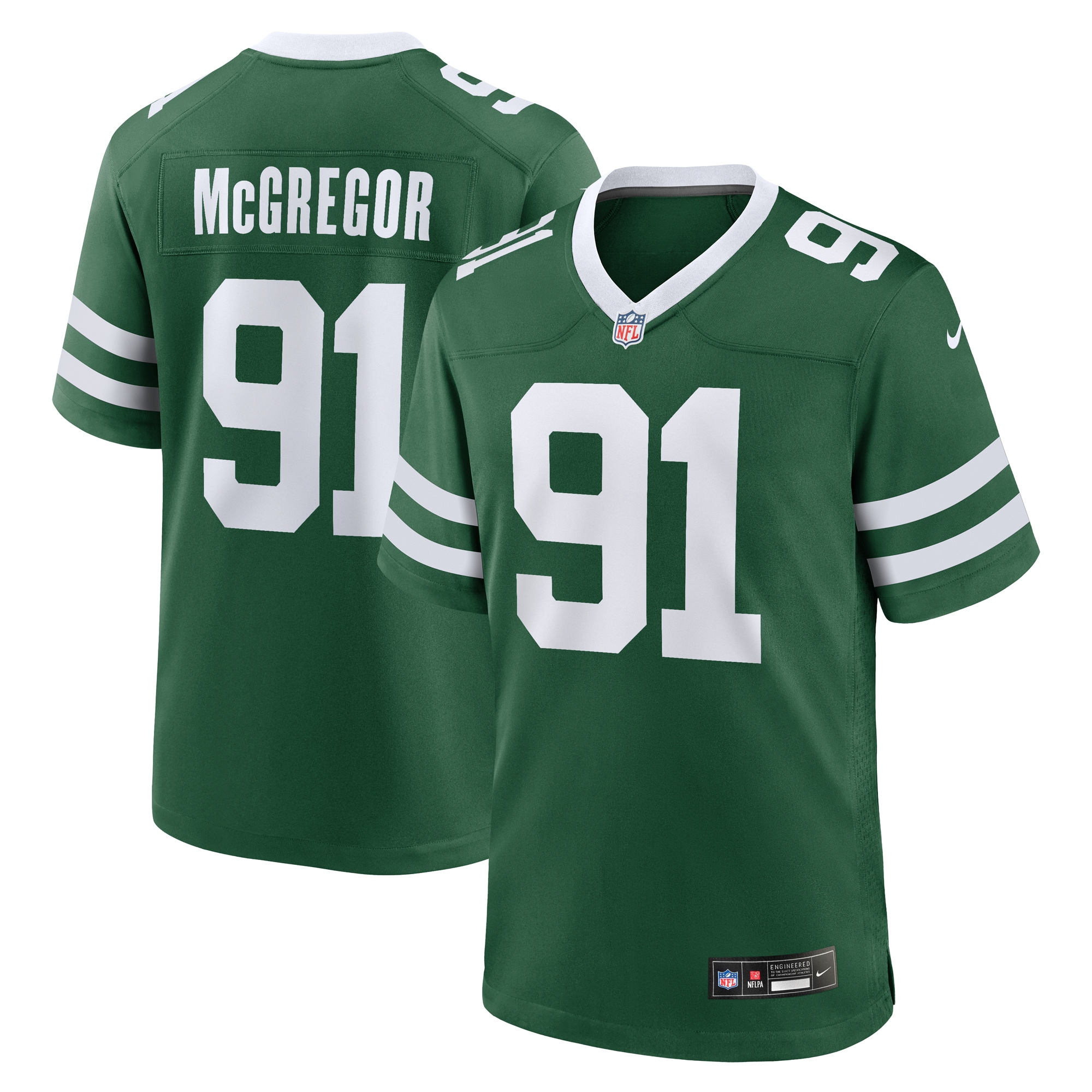 Men's New York Jets Braiden McGregor Legacy Green Team Game Jersey JS9601 nicesnker