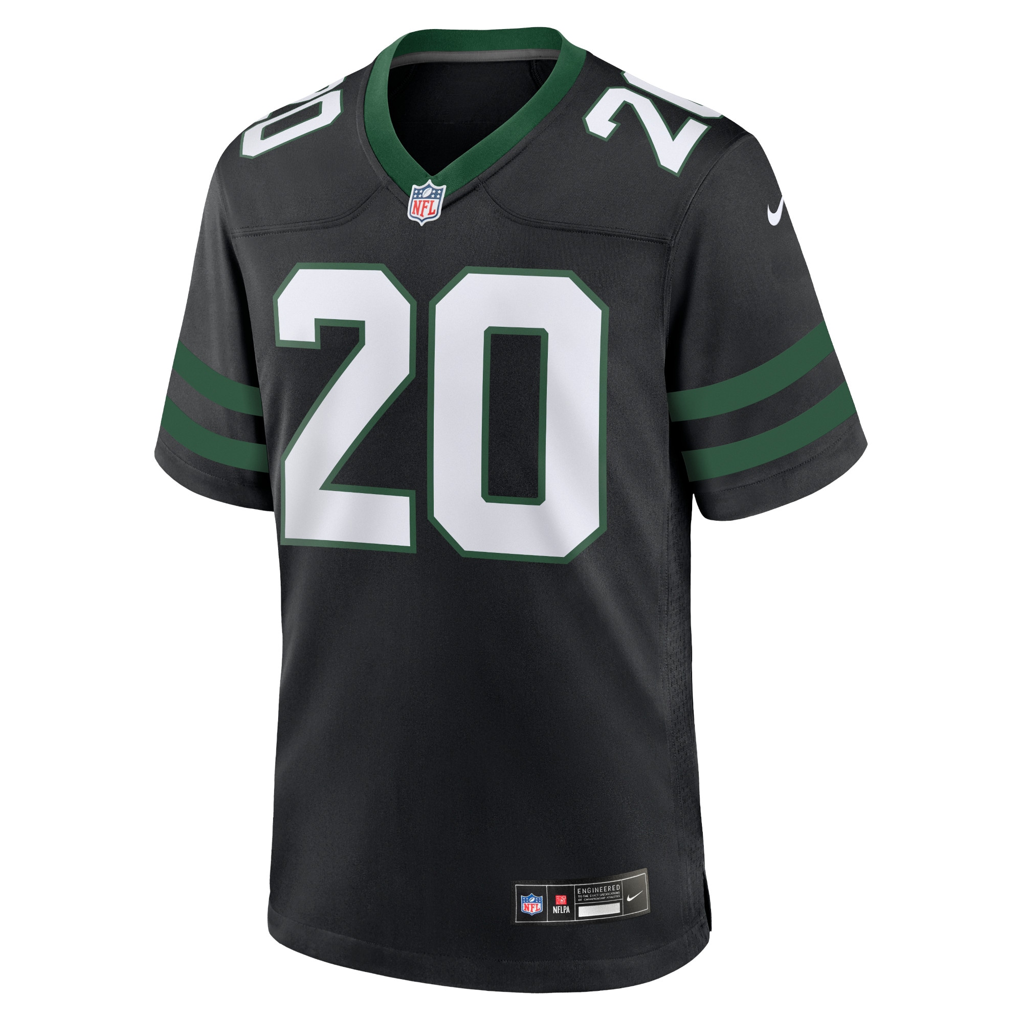 Alternative view of Men's New York Jets Breece Hall Legacy Black Alternate Game Jersey JS6322 nicesnker