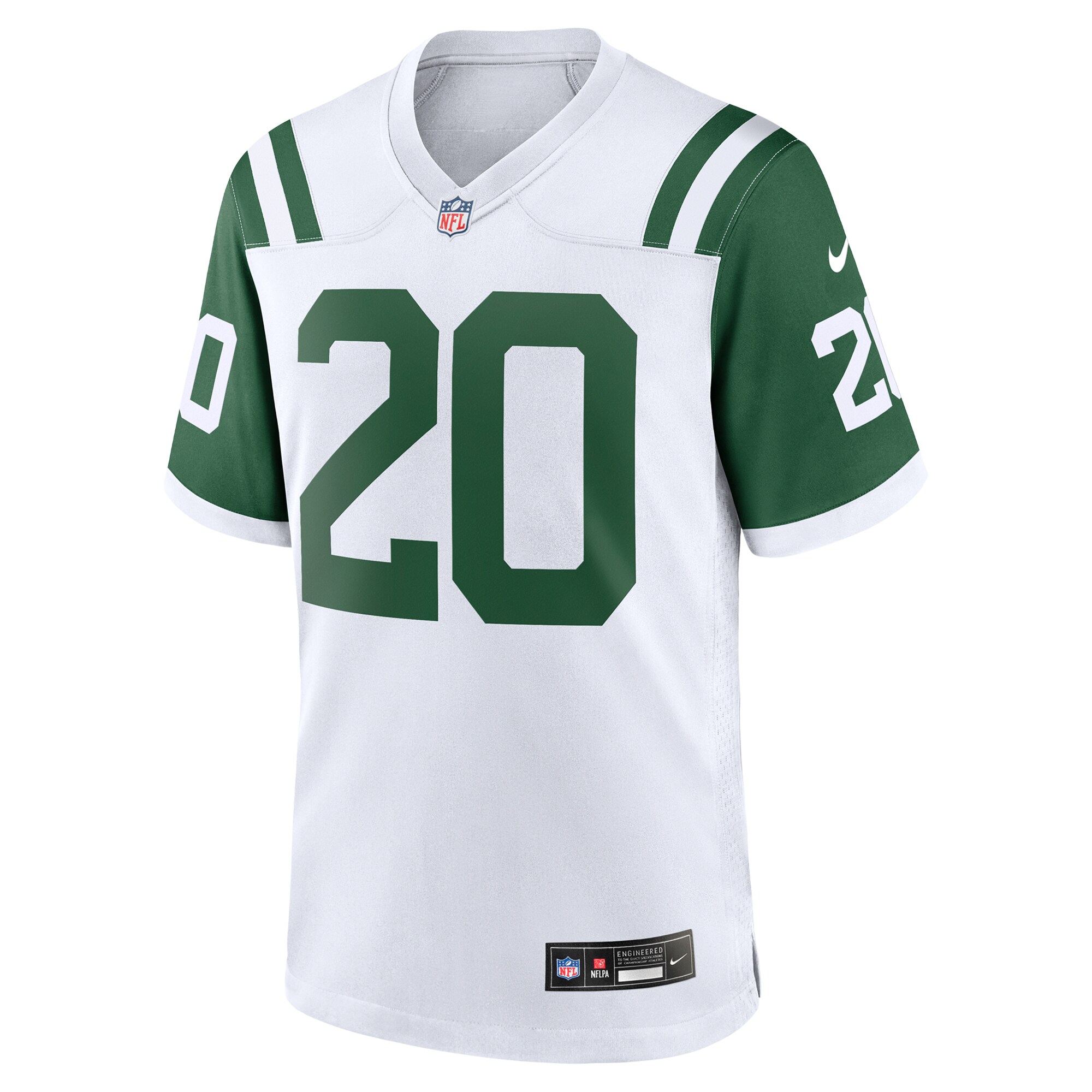 Alternative view of Men's New York Jets Breece Hall White Classic Alternate Game Jersey JS3369 nicesnker