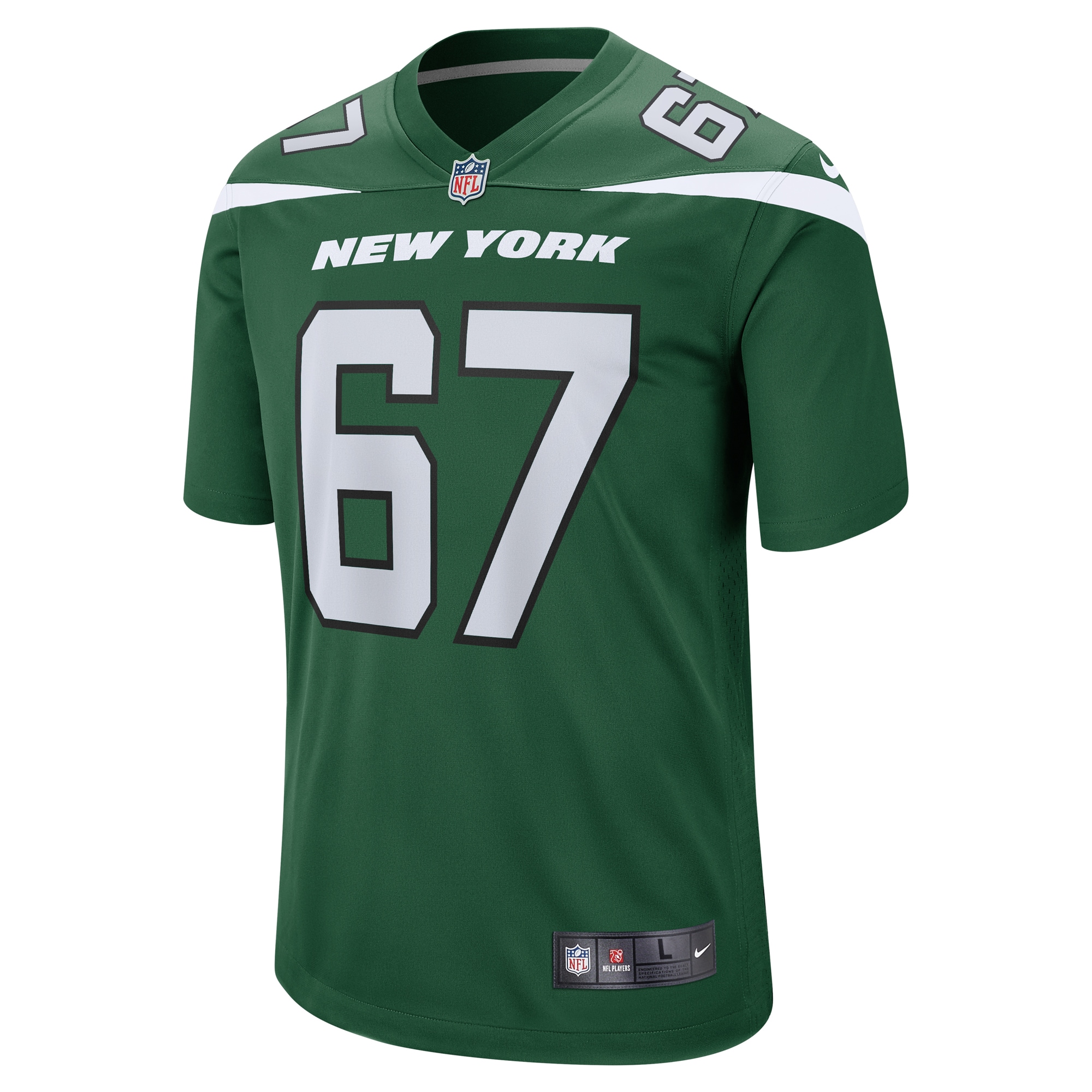 Alternative view of Men's New York Jets Carter Warren Gotham Green Game Jersey JS8710 nicesnker