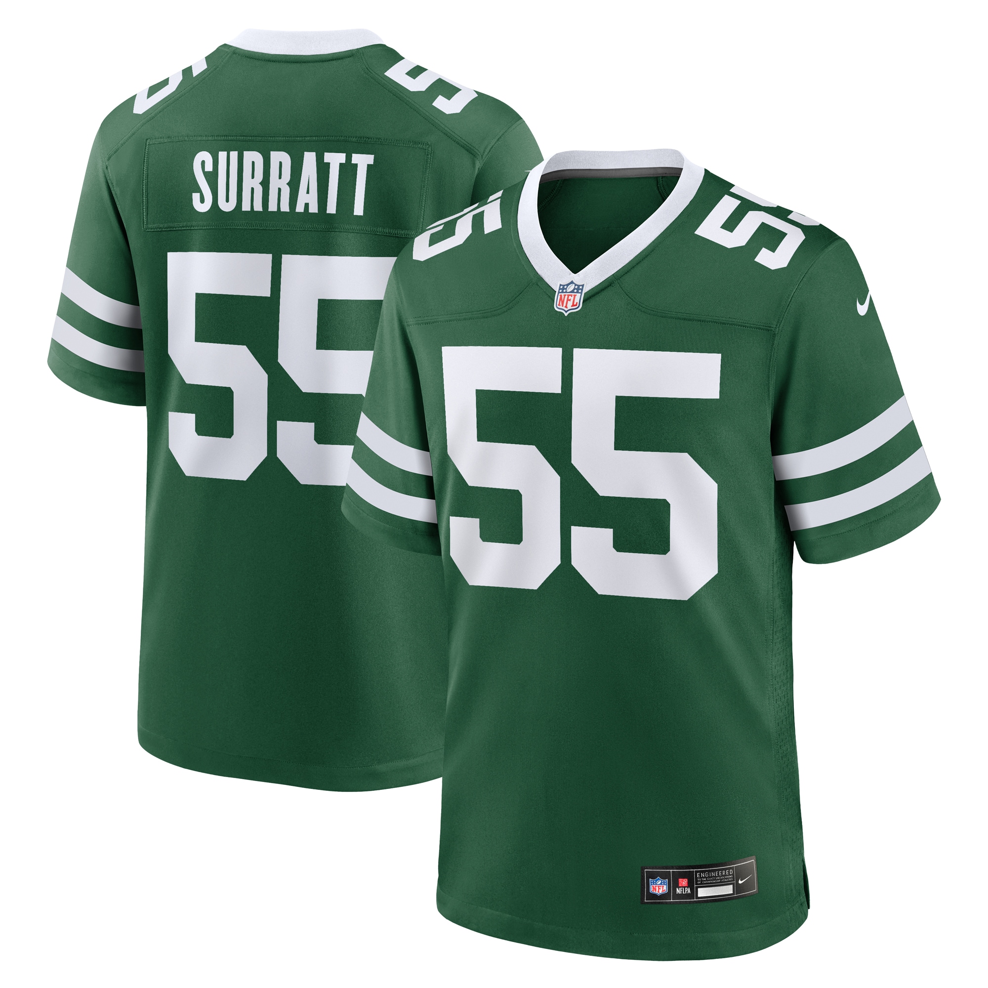Men's New York Jets Chazz Surratt Legacy Green Team Game Jersey JS7969 nicesnker
