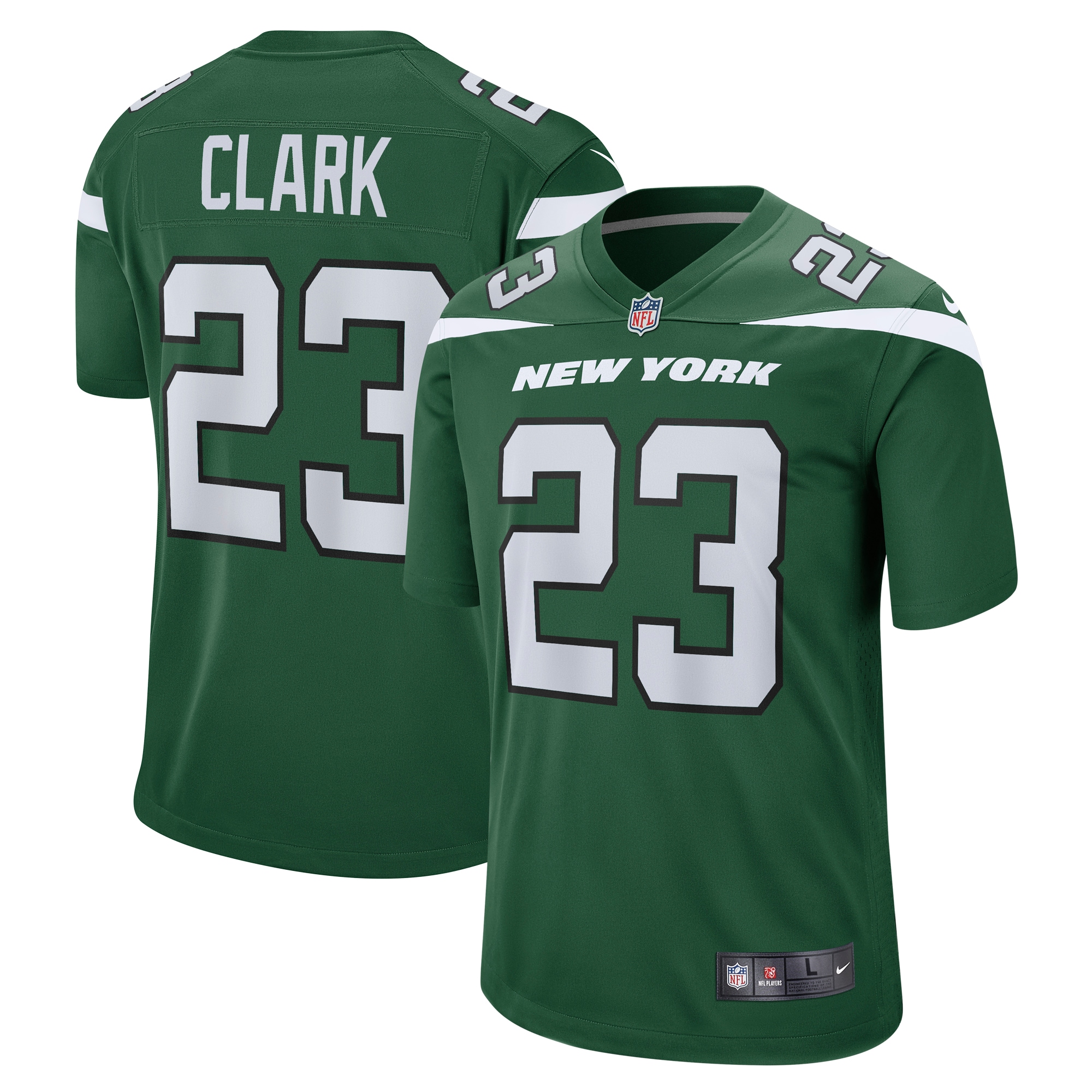 Men's New York Jets Chuck Clark Gotham Green Team Game Jersey JS4286 nicesnker