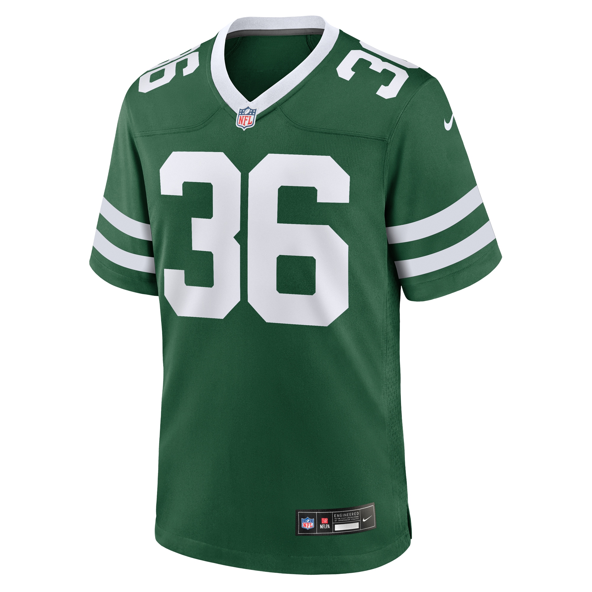 Alternative view of Men's New York Jets Chuck Clark Legacy Green Team Game Jersey JS3951 nicesnker