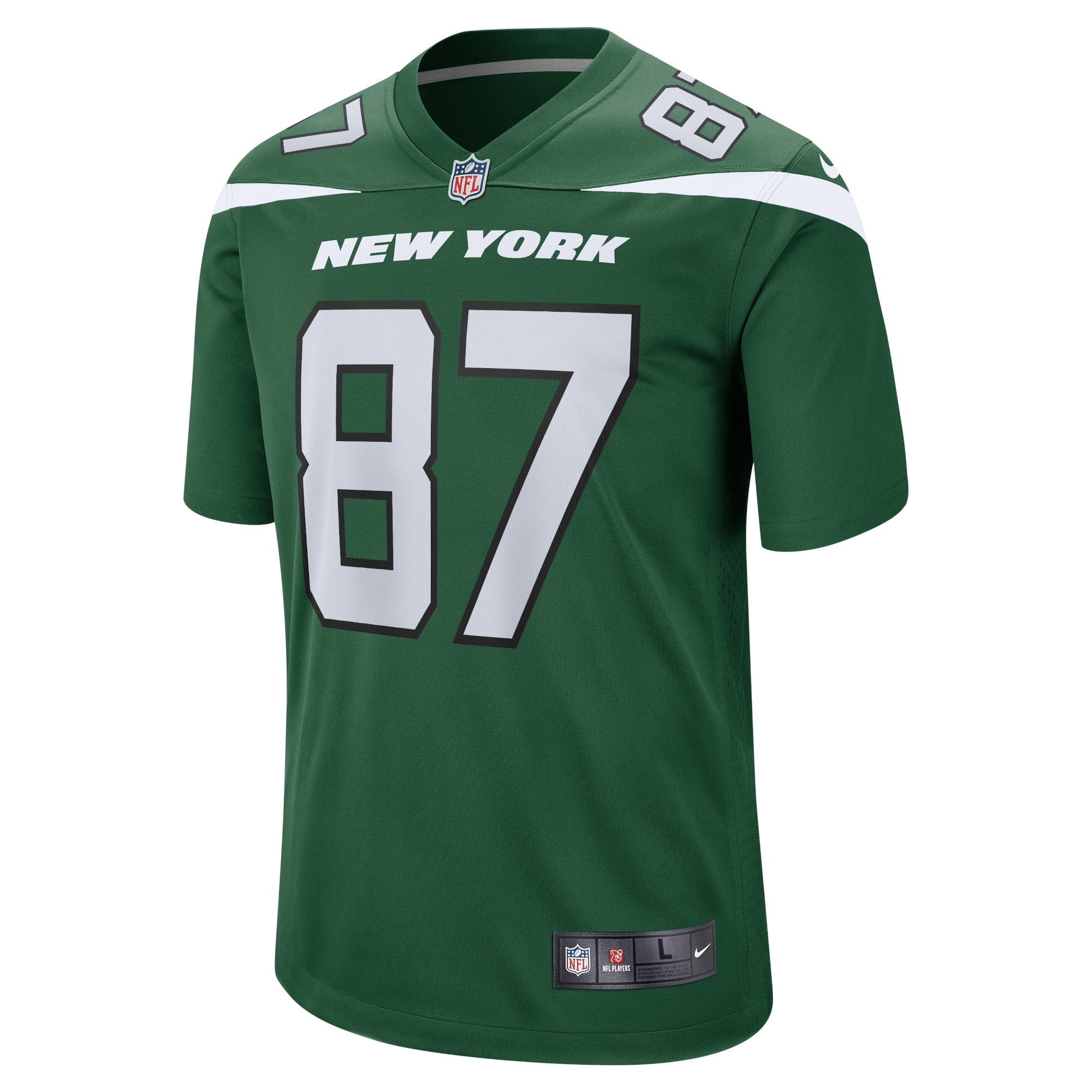 Alternative view of Men's New York Jets C.J. Uzomah Gotham Green Player Game Jersey JS9782 nicesnker