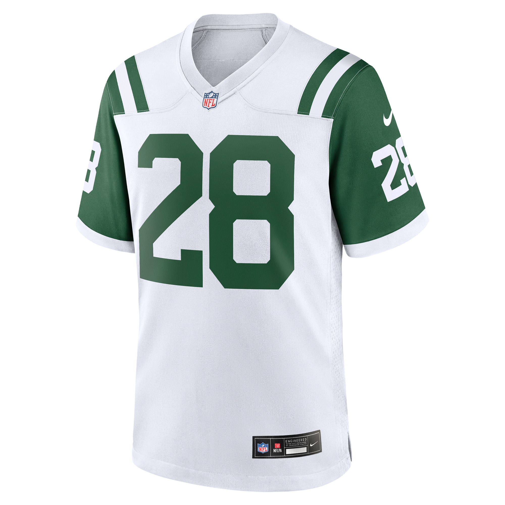 Alternative view of Men's New York Jets Curtis Martin White Classic Alternate Retired Player Game Jersey JS4128 nicesnker