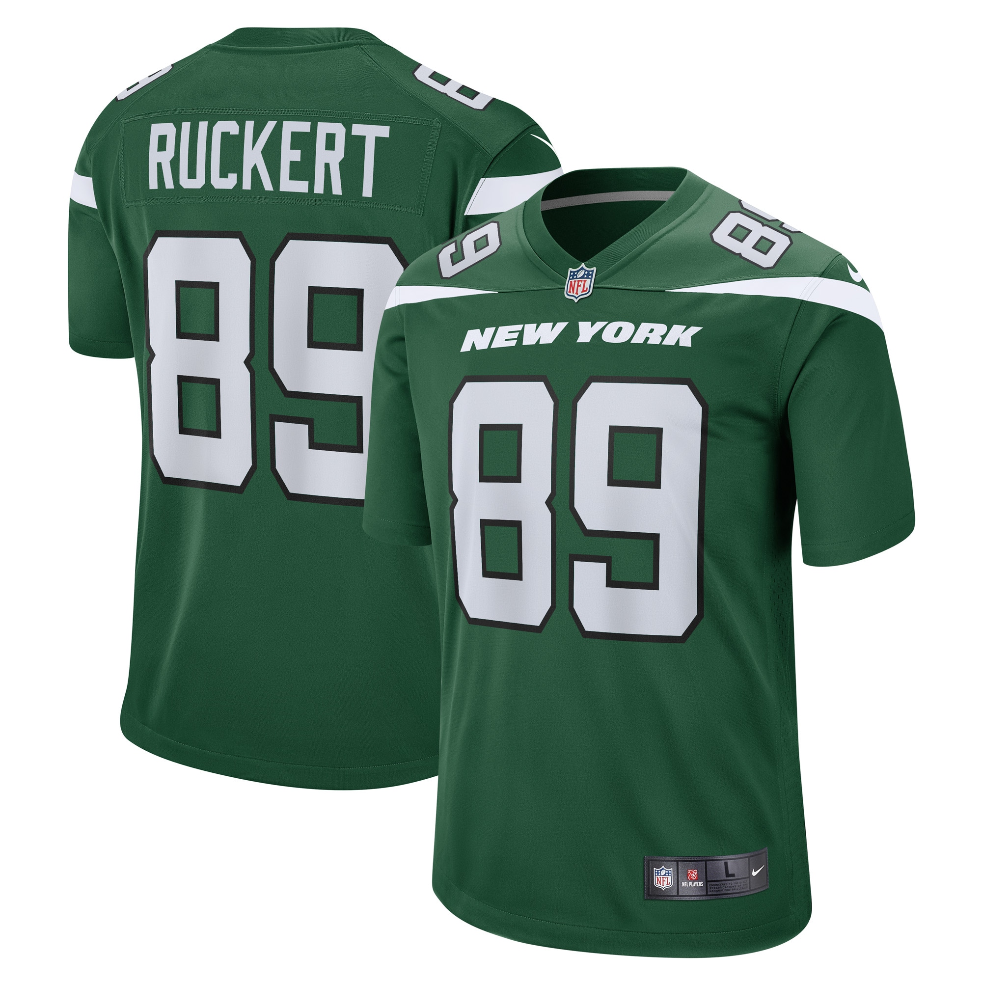 Men's New York Jets Jeremy Ruckert Gotham Green Game Player Jersey JS5440 nicesnker