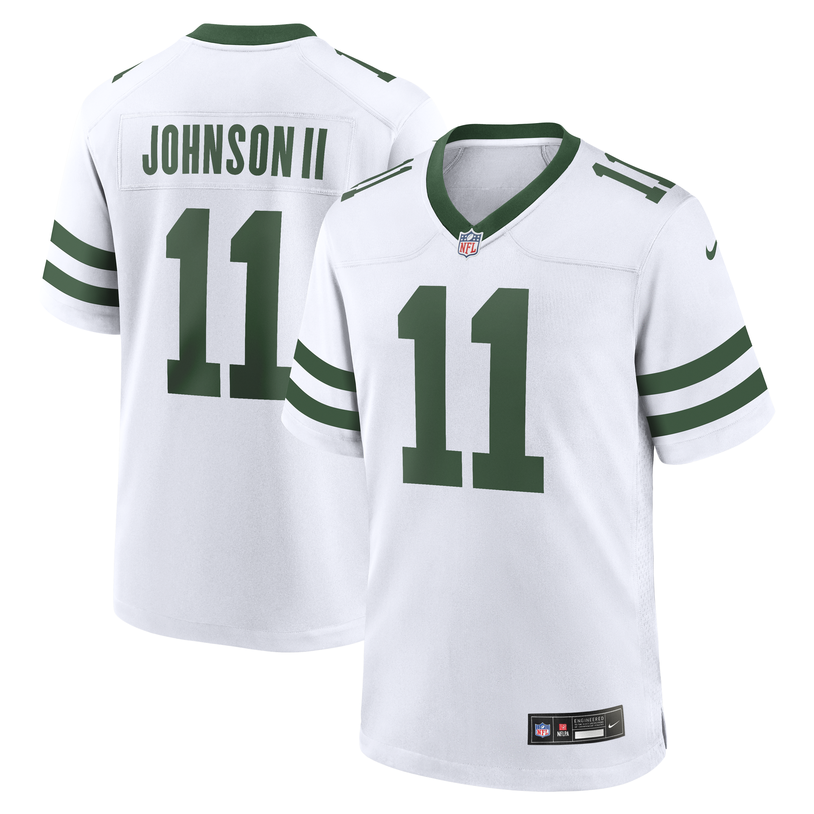Men's New York Jets Jermaine Johnson II Spotlight White Alternate Game Jersey JS5790 nicesnker