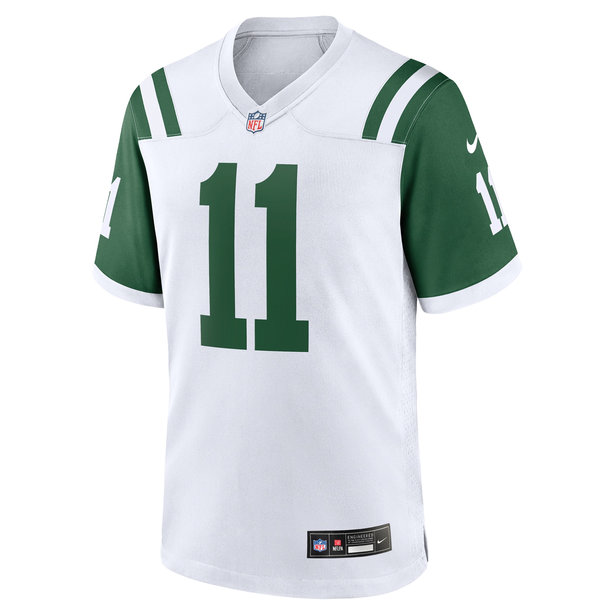 Alternative view of Men's New York Jets Jermaine Johnson II White Classic Alternate Game Jersey JS1238 nicesnker