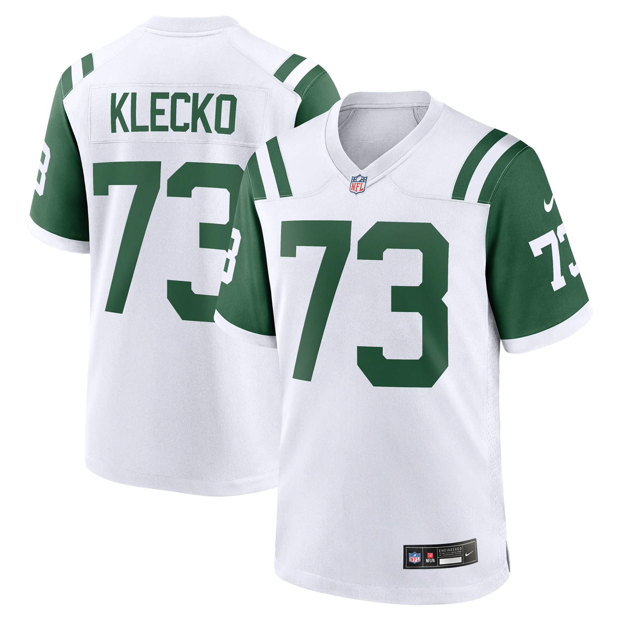 Men's New York Jets Joe Klecko White Classic Alternate Retired Player Game Jersey JS1448 nicesnker