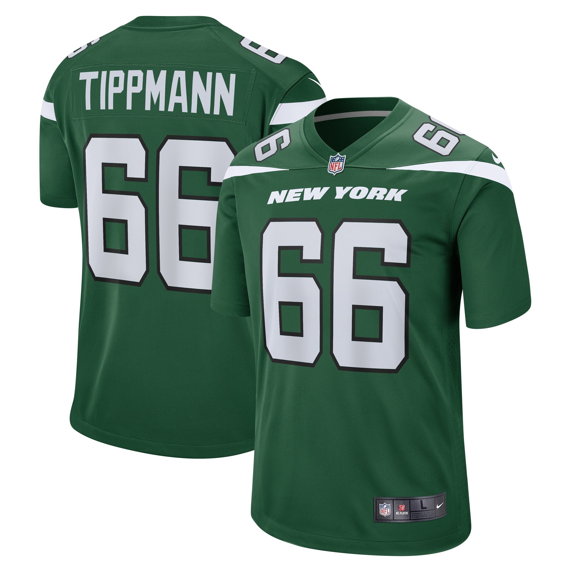 Men's New York Jets Joe Tippmann Gotham Green Game Jersey JS9026 nicesnker