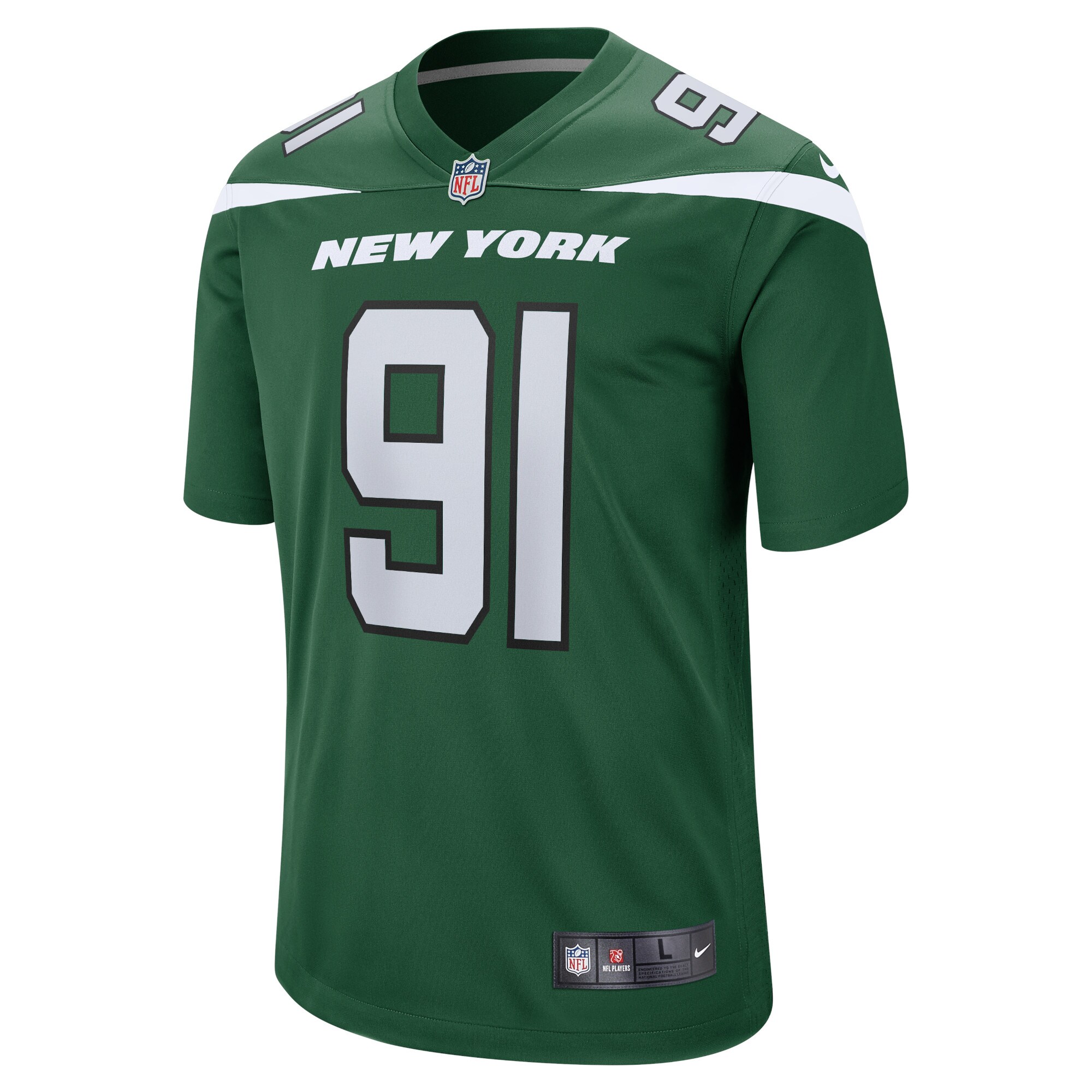 Alternative view of Men's New York Jets John Franklin-Myers Gotham Green Game Jersey JS5900 nicesnker