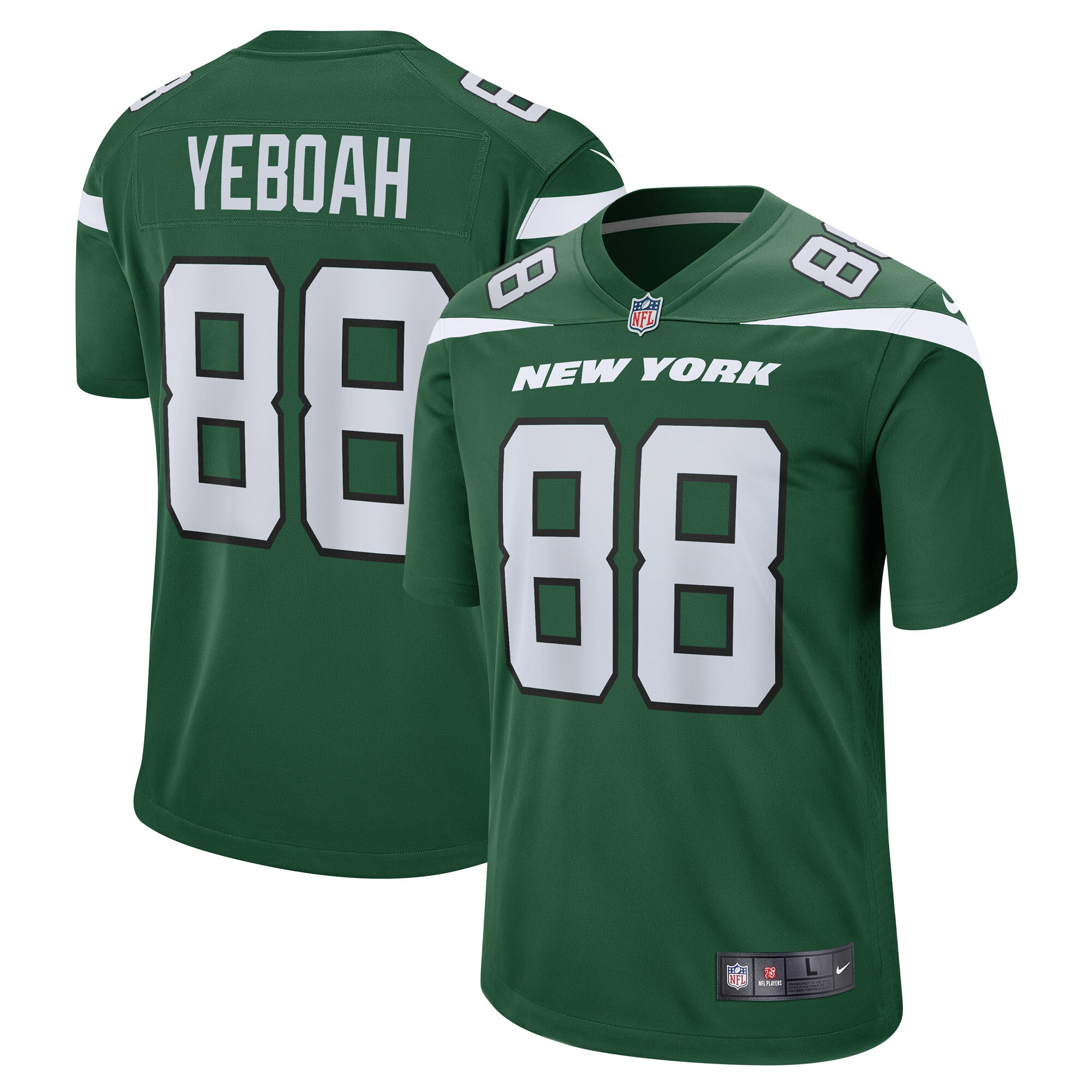 Men's New York Jets Kenny Yeboah Gotham Green Game Player Jersey JS6191 nicesnker