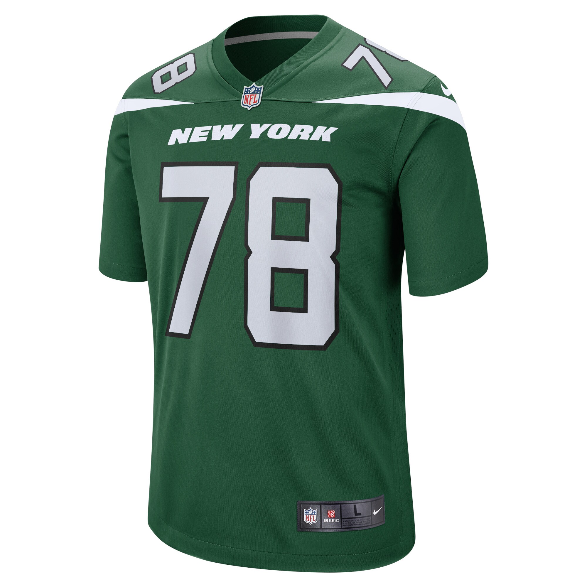 Alternative view of Men's New York Jets Laken Tomlinson Gotham Green Game Jersey JS1407 nicesnker