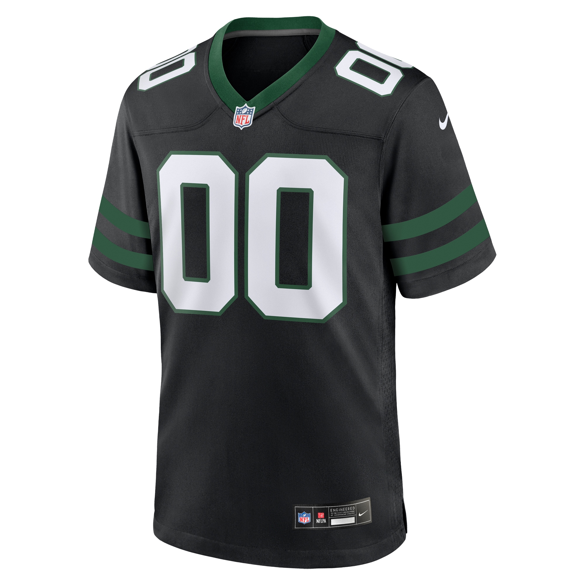 Alternative view of Men's New York Jets Legacy Black Alternate Custom Game Jersey JS1986 nicesnker