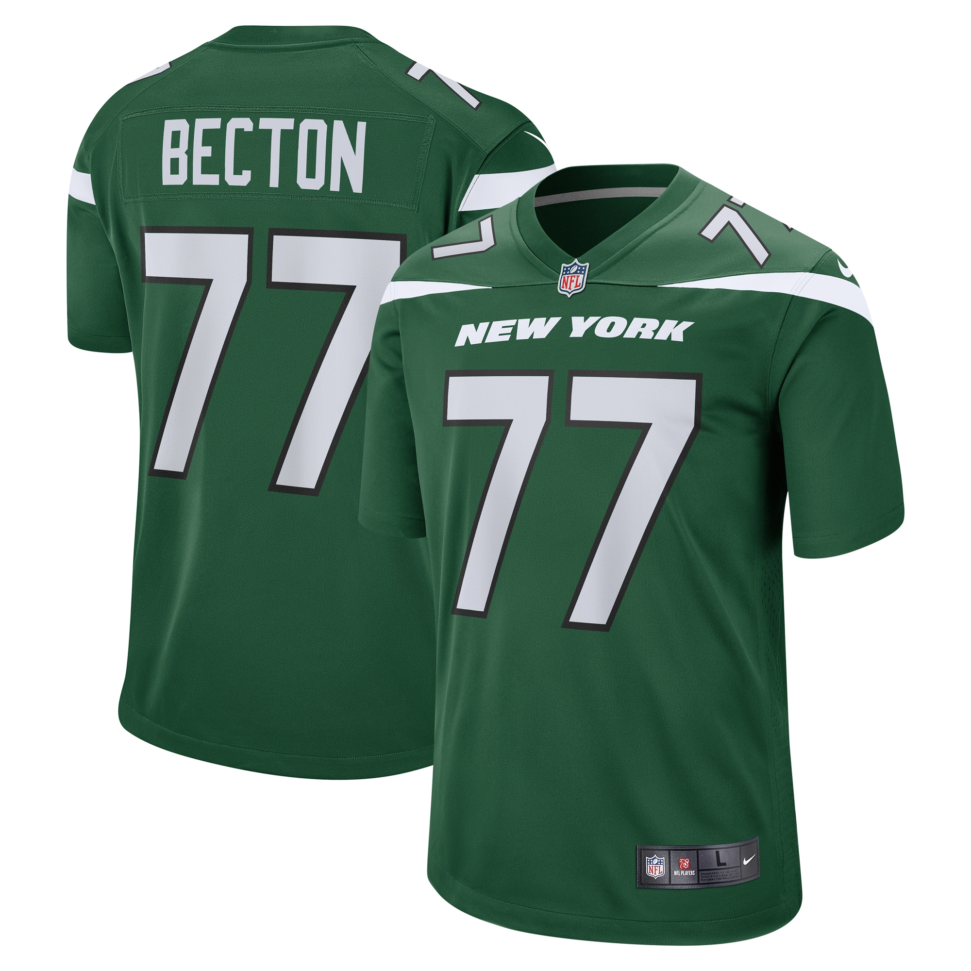 Men's New York Jets Mekhi Becton Gotham Green Player Game Jersey JS9614 nicesnker