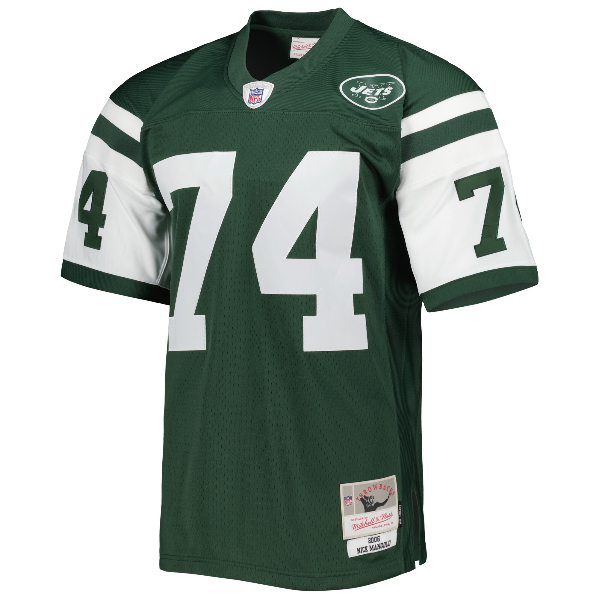 Alternative view of Men's New York Jets Nick Mangold Mitchell & Ness Green Legacy Jersey JS6992 nicesnker