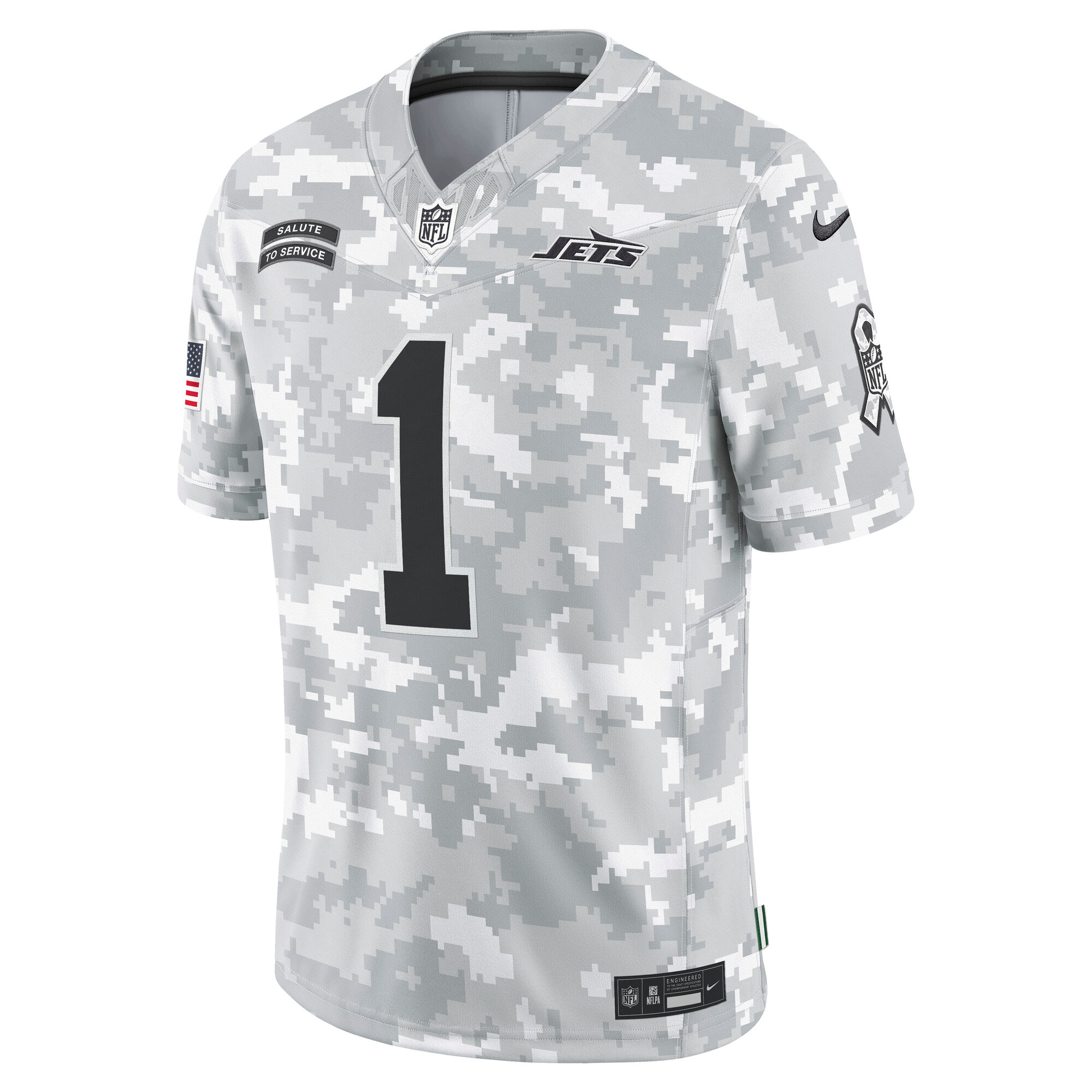Alternative view of Men's New York Jets Sauce Gardner Arctic Camo 2024 Salute to Service Limited Jersey JS4836 nicesnker