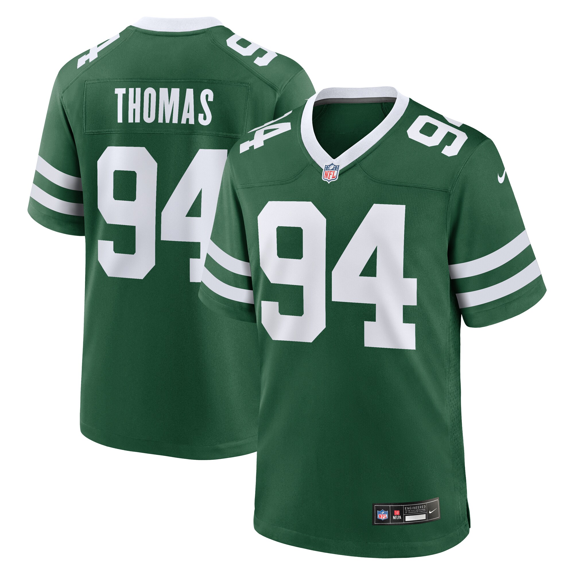Men's New York Jets Solomon Thomas Legacy Green Team Game Jersey JS9765 nicesnker