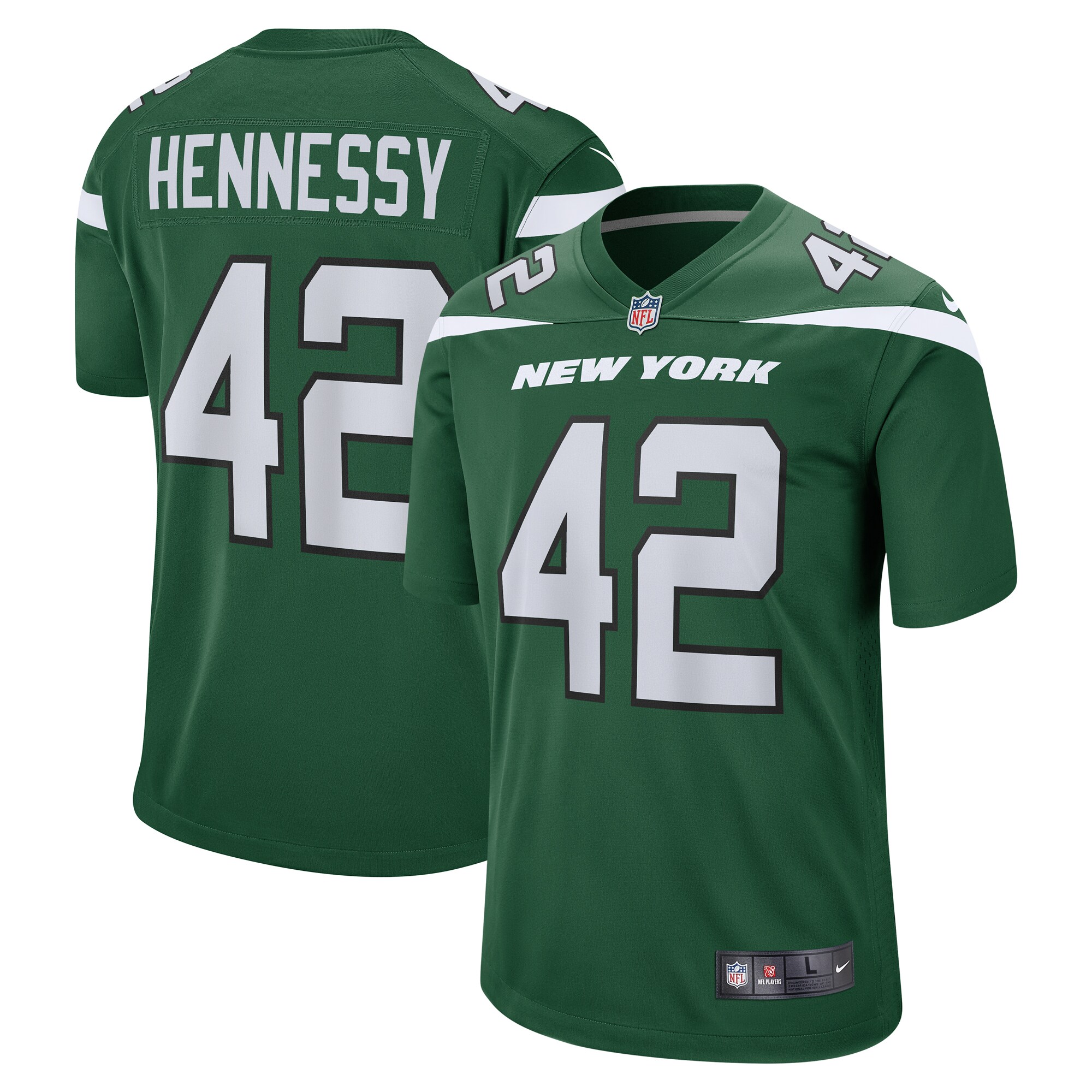 Men's New York Jets Thomas Hennessy Gotham Green Game Jersey JS9793 nicesnker