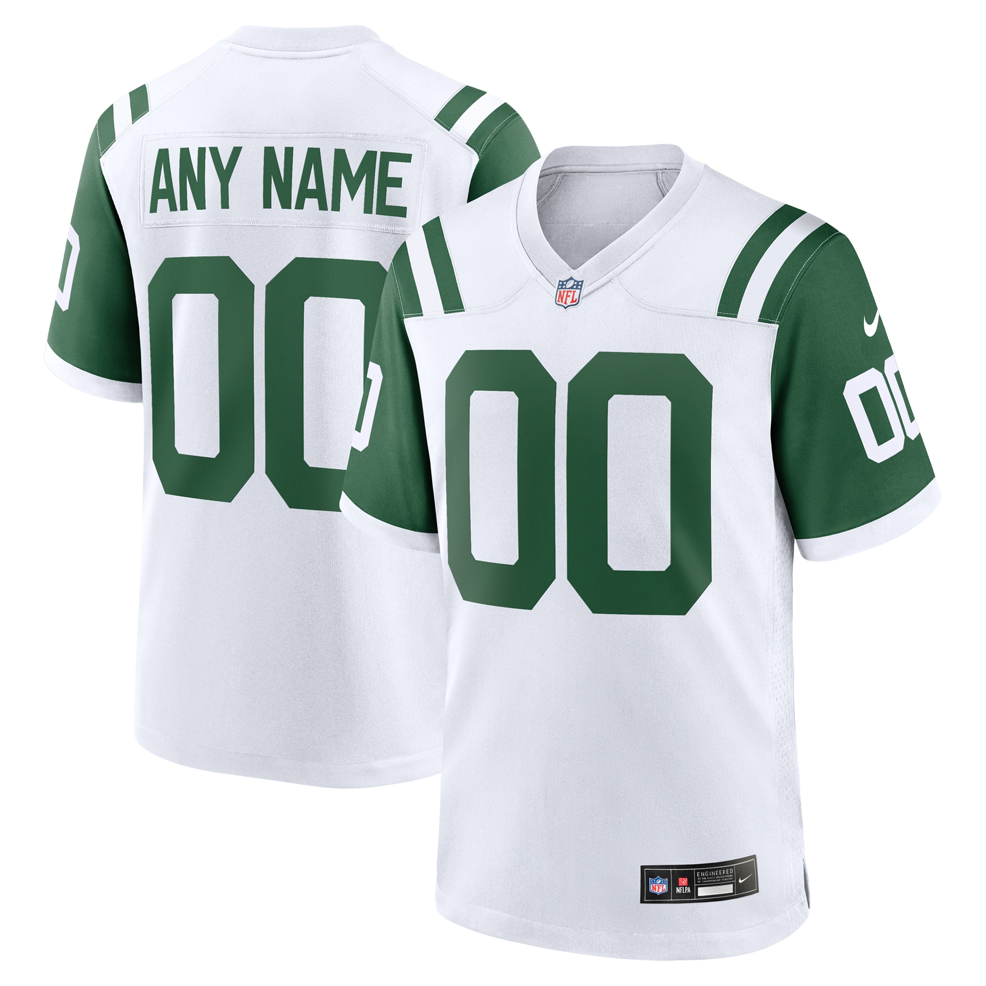 Men's New York Jets White Classic Alternate Custom Jersey JS1353 nicesnker