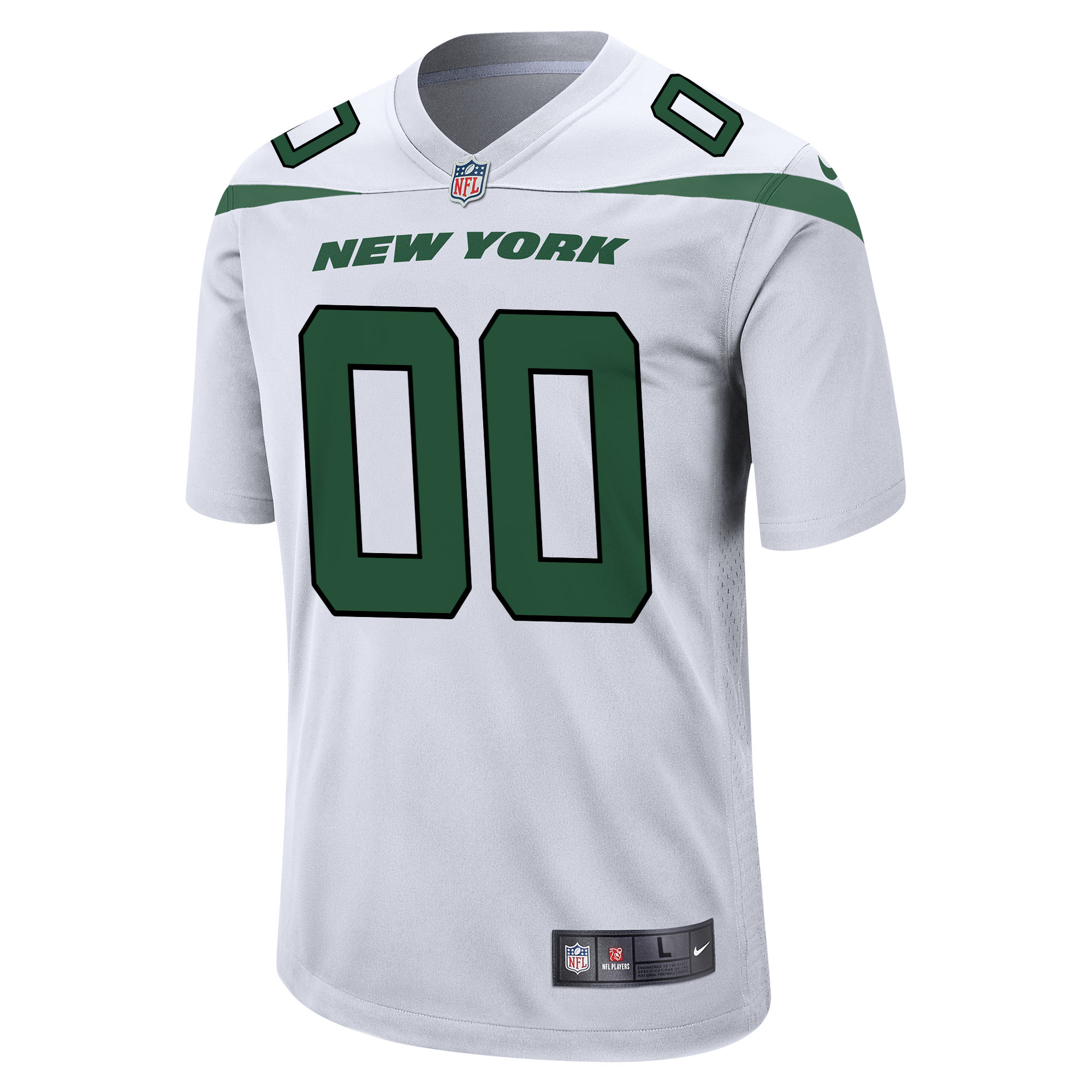 Alternative view of Men's New York Jets White Custom Game Jersey JS3236 nicesnker