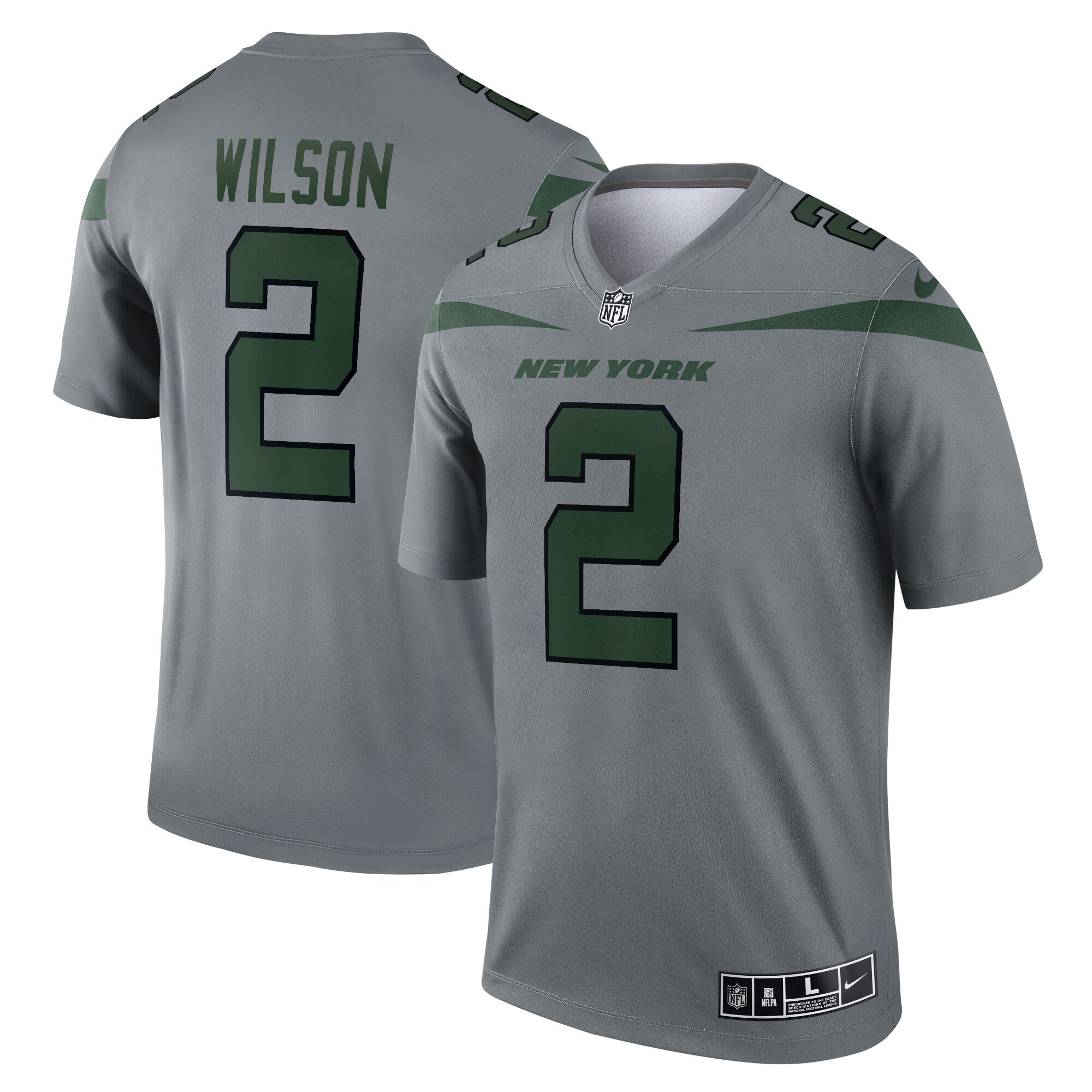 Men's New York Jets Zach Wilson Gray Inverted Legend Player Performance Top JS8355 nicesnker