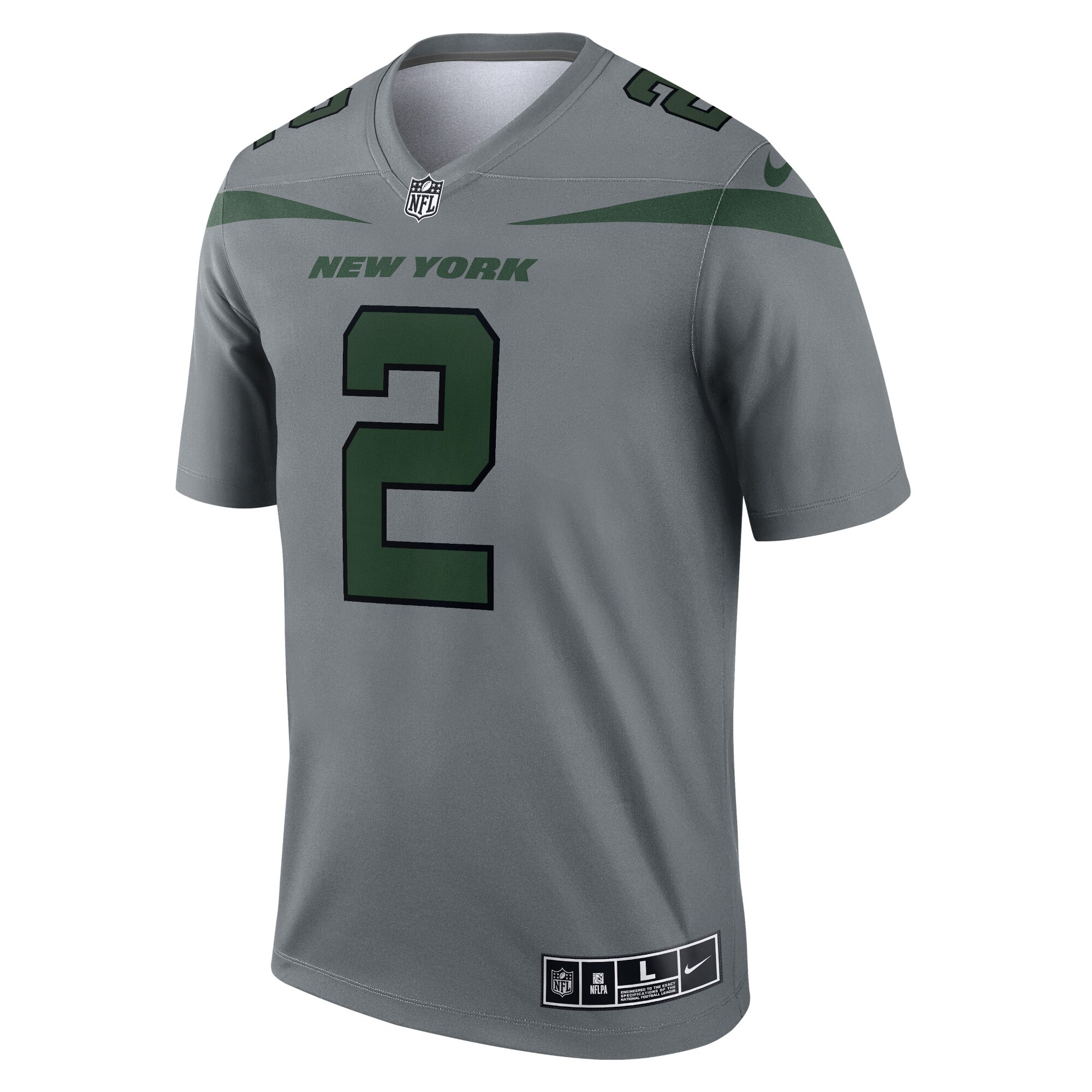 Alternative view of Men's New York Jets Zach Wilson Gray Inverted Legend Player Performance Top JS8355 nicesnker