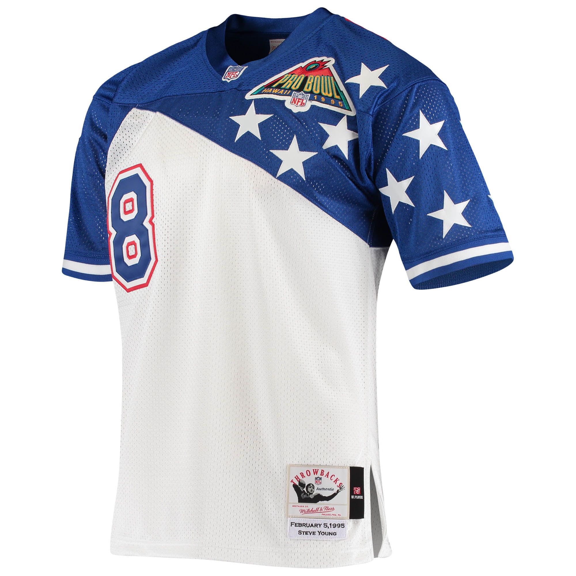 Alternative view of Men's NFC Steve Young Mitchell & Ness White/Blue 1994 Pro Bowl Jersey JS8057 nicesnker