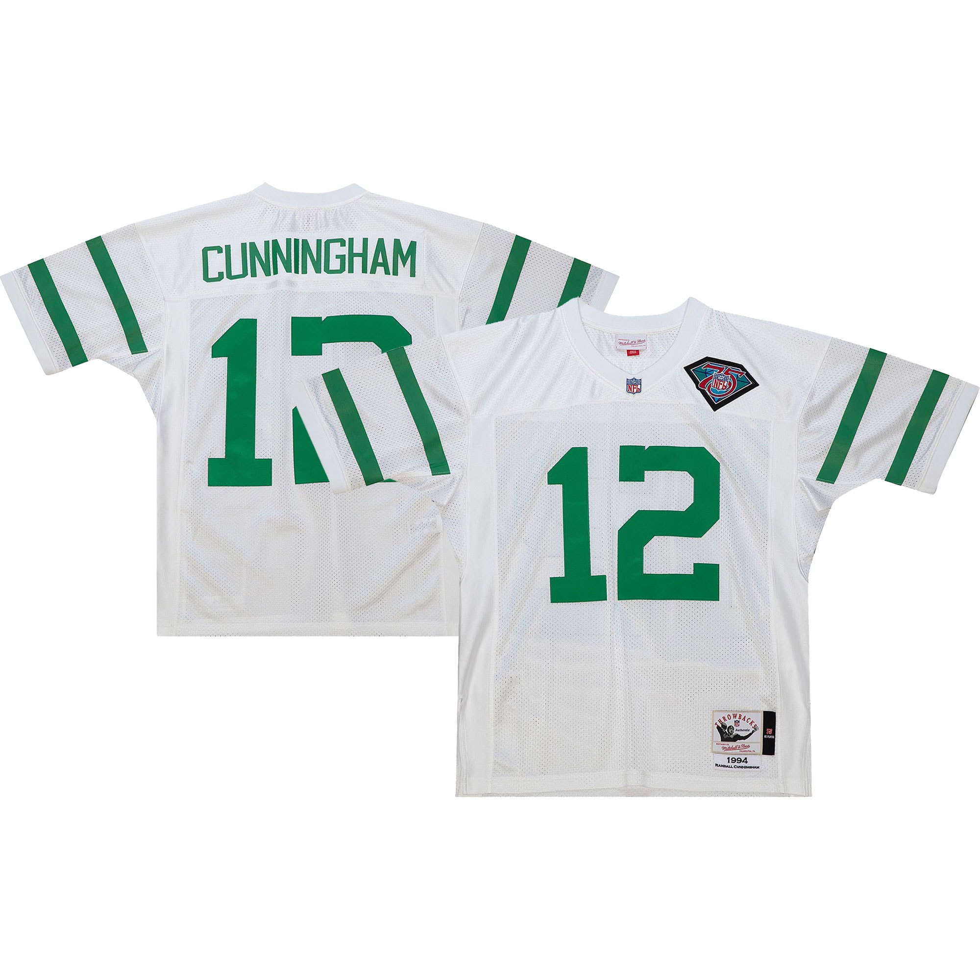 Men's Philadelphia Eagles 1994 Randall Cunningham Mitchell & Ness White Throwback Retired Player Jersey JS4388 nicesnker