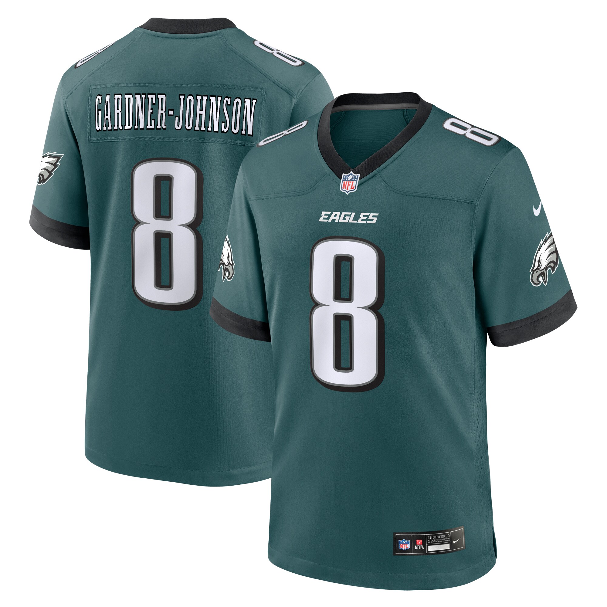 Men's Philadelphia Eagles Chauncey Gardner-Johnson Midnight Green Game Jersey JS3979 nicesnker