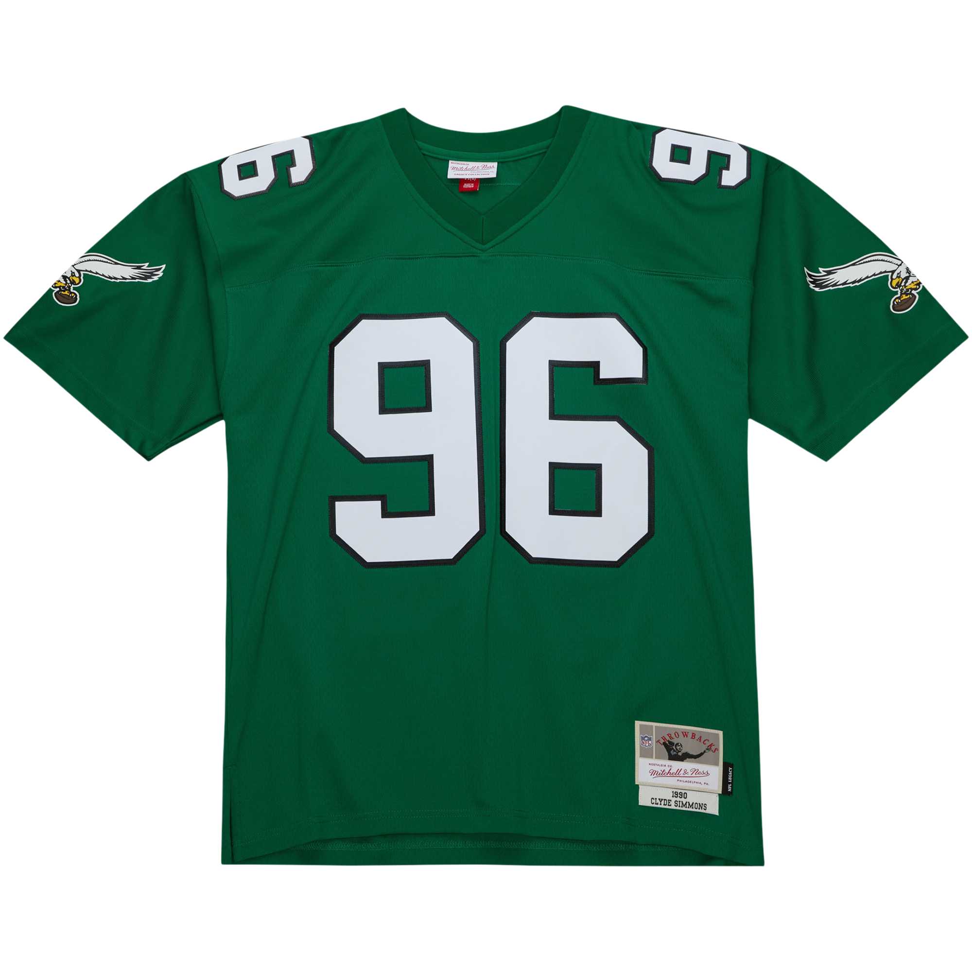 Alternative view of Men's Philadelphia Eagles Clyde Simmons Mitchell & Ness Kelly Green Legacy Jersey JS5407 nicesnker