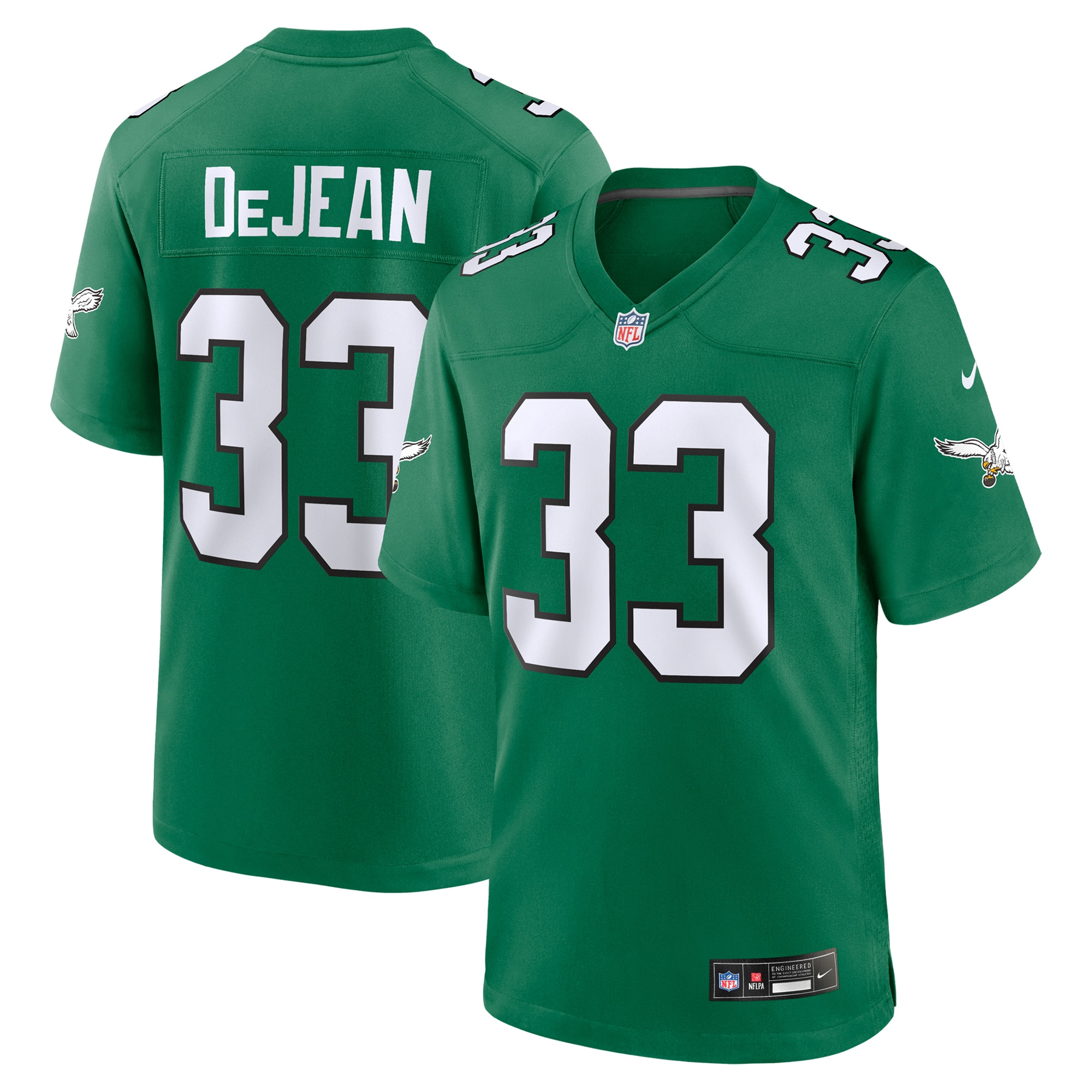 Men's Philadelphia Eagles Cooper DeJean Kelly Green Alternate Game Jersey JS8108 nicesnker