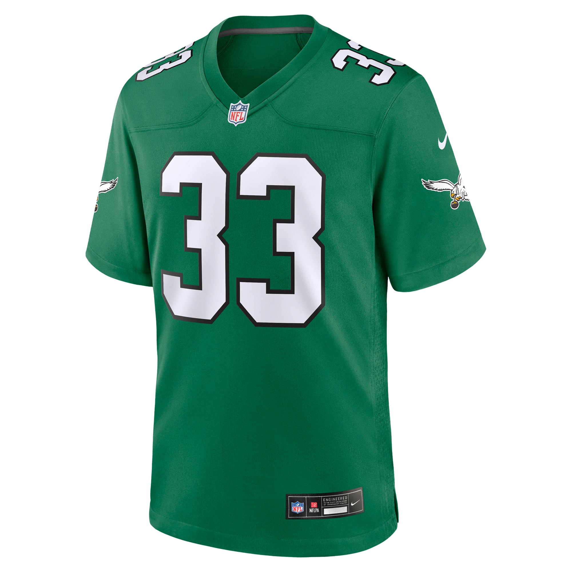 Alternative view of Men's Philadelphia Eagles Cooper DeJean Kelly Green Alternate Game Jersey JS8108 nicesnker