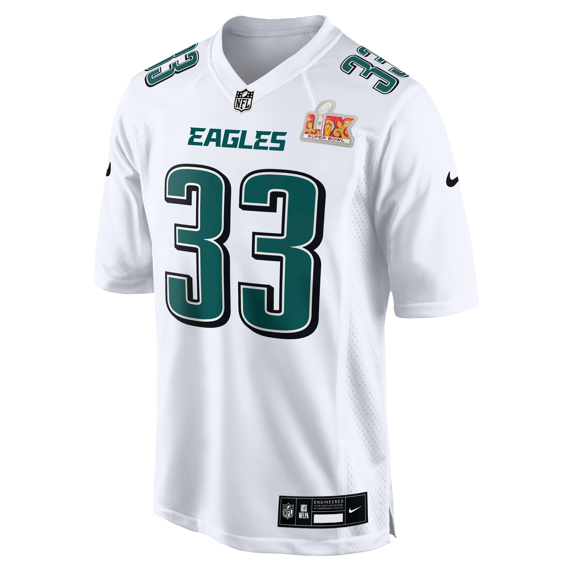 Alternative view of Men's Philadelphia Eagles Cooper DeJean Tundra White Super Bowl LIX Fashion Game Jersey JS6405 nicesnker