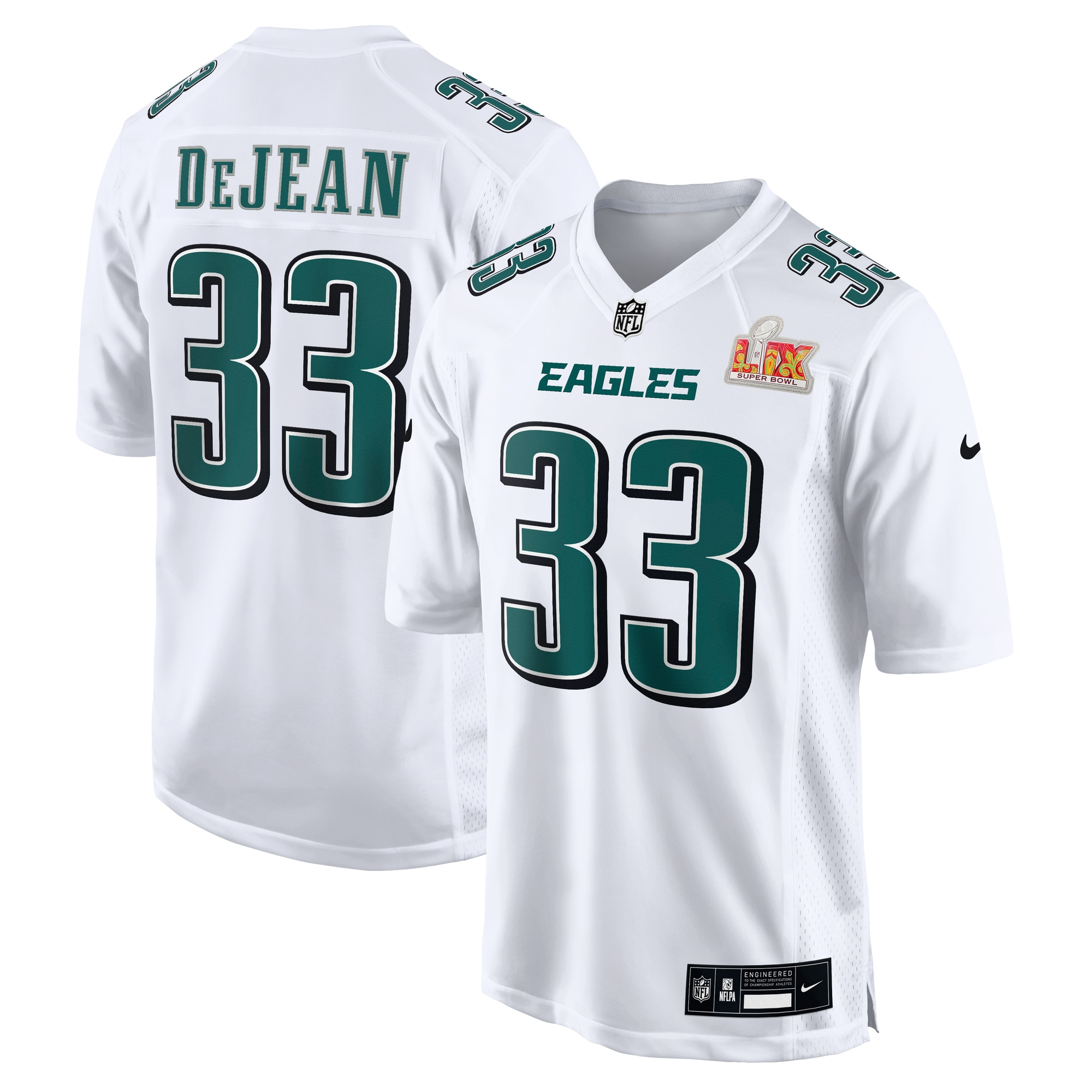 Men's Philadelphia Eagles Cooper DeJean Tundra White Super Bowl LIX Fashion Game Jersey JS6405 nicesnker