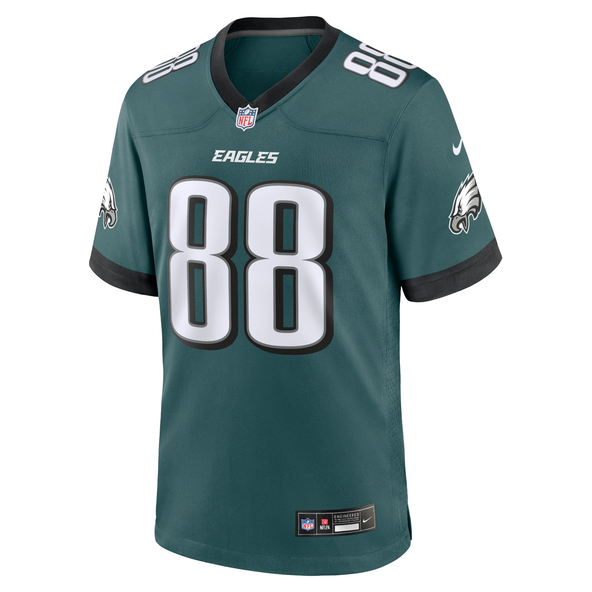 Alternative view of Men's Philadelphia Eagles Dallas Goedert Midnight Green Team Game Jersey JS3193 nicesnker