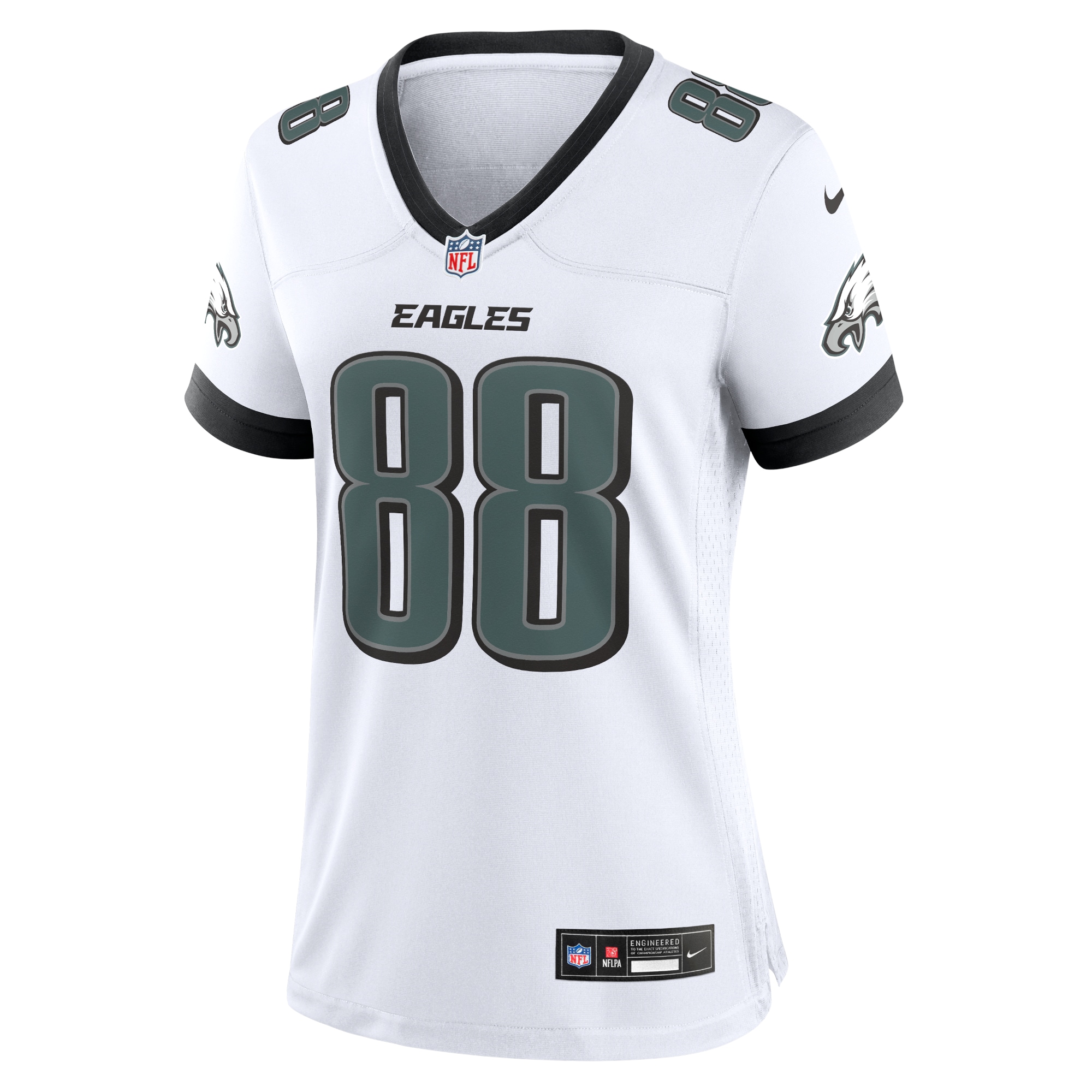 Alternative view of Men's Philadelphia Eagles Dallas Goedert White White Game Jersey JS7472 nicesnker