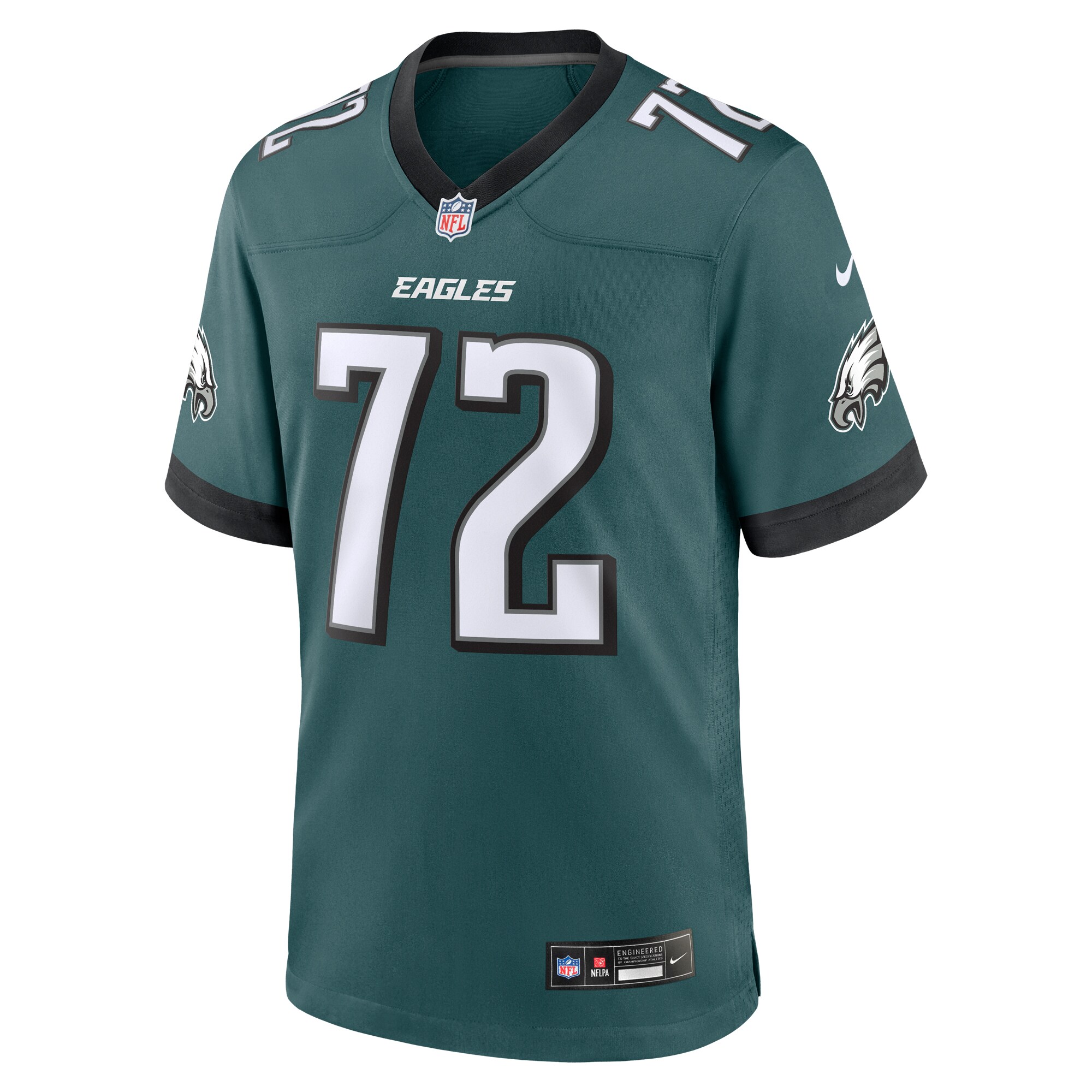 Alternative view of Men's Philadelphia Eagles Darian Kinnard Midnight Green Team Game Jersey JS3133 nicesnker
