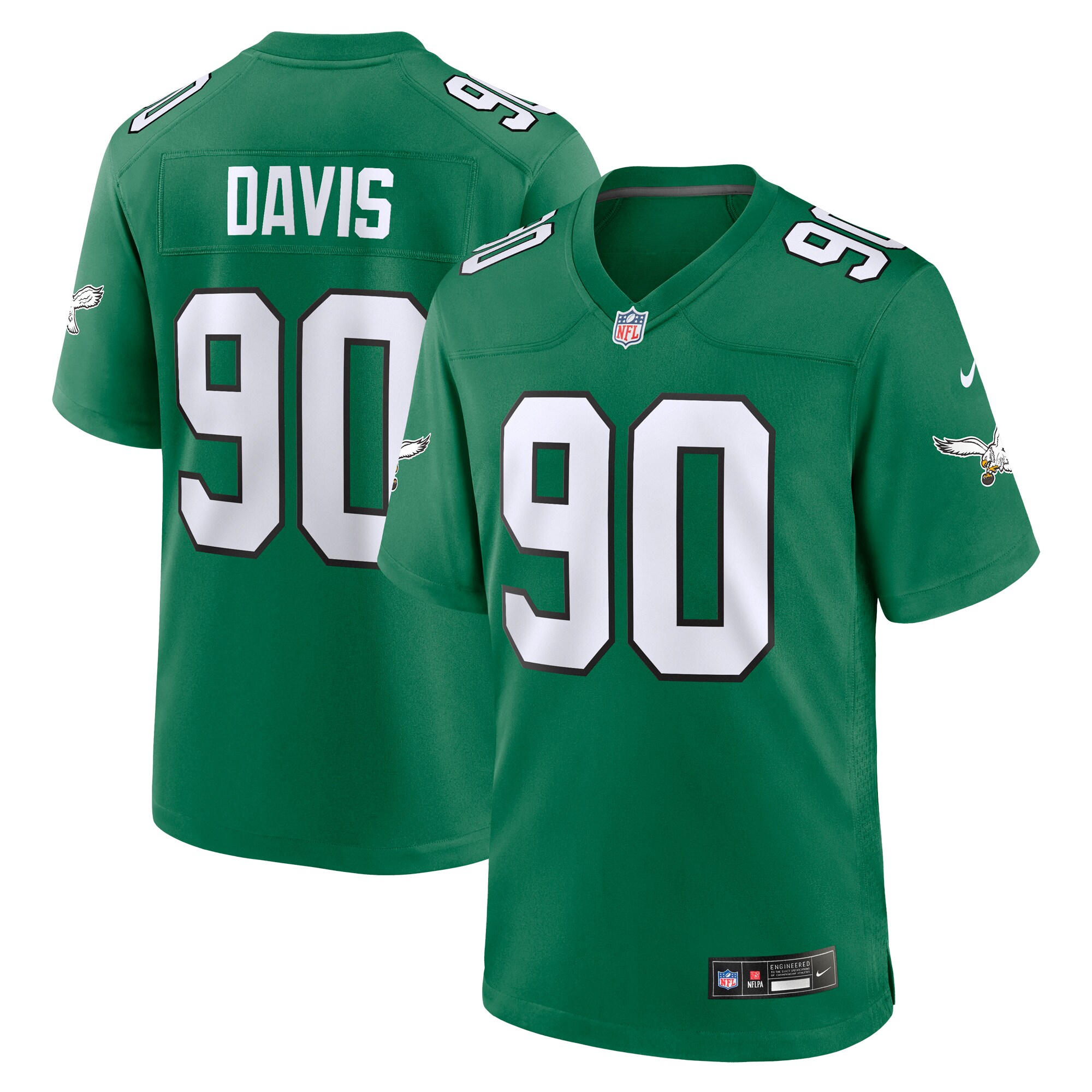 Men's Philadelphia Eagles Davis Kelly Green Alternate Game Jersey JS4311 nicesnker
