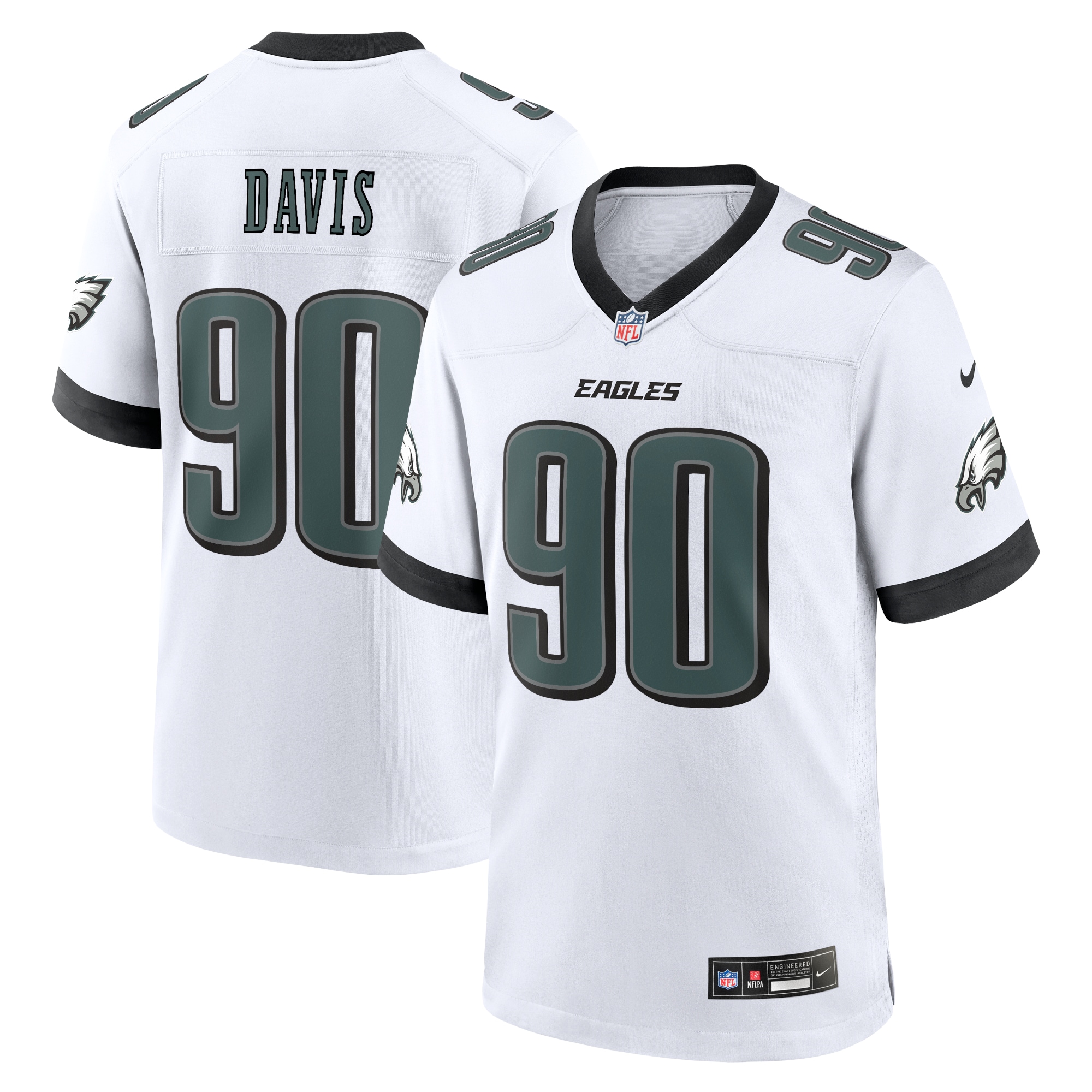 Men's Philadelphia Eagles Davis White White Game Jersey JS6117 nicesnker