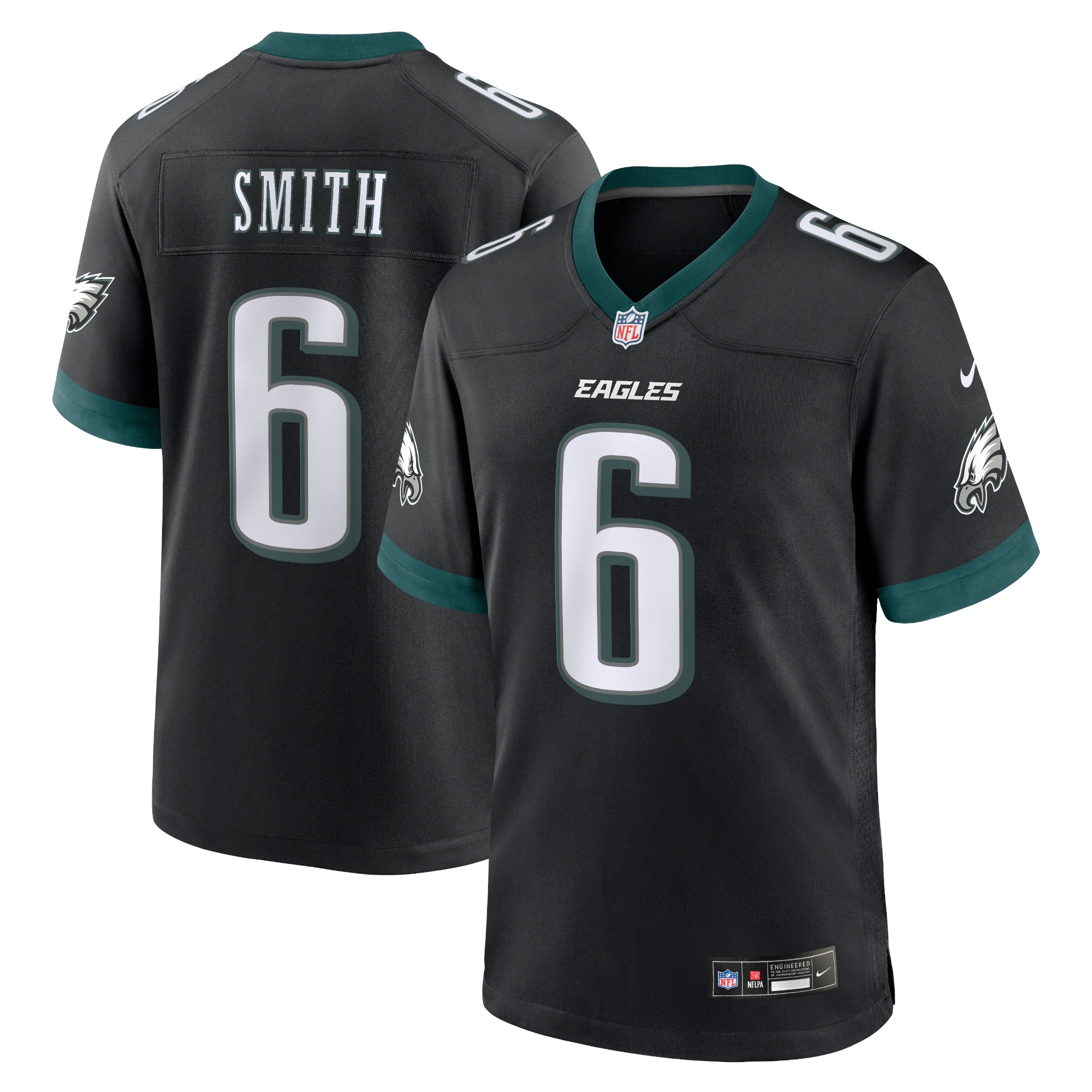 Men's Philadelphia Eagles DeVonta Smith Black Alternate Game Jersey JS4417 nicesnker