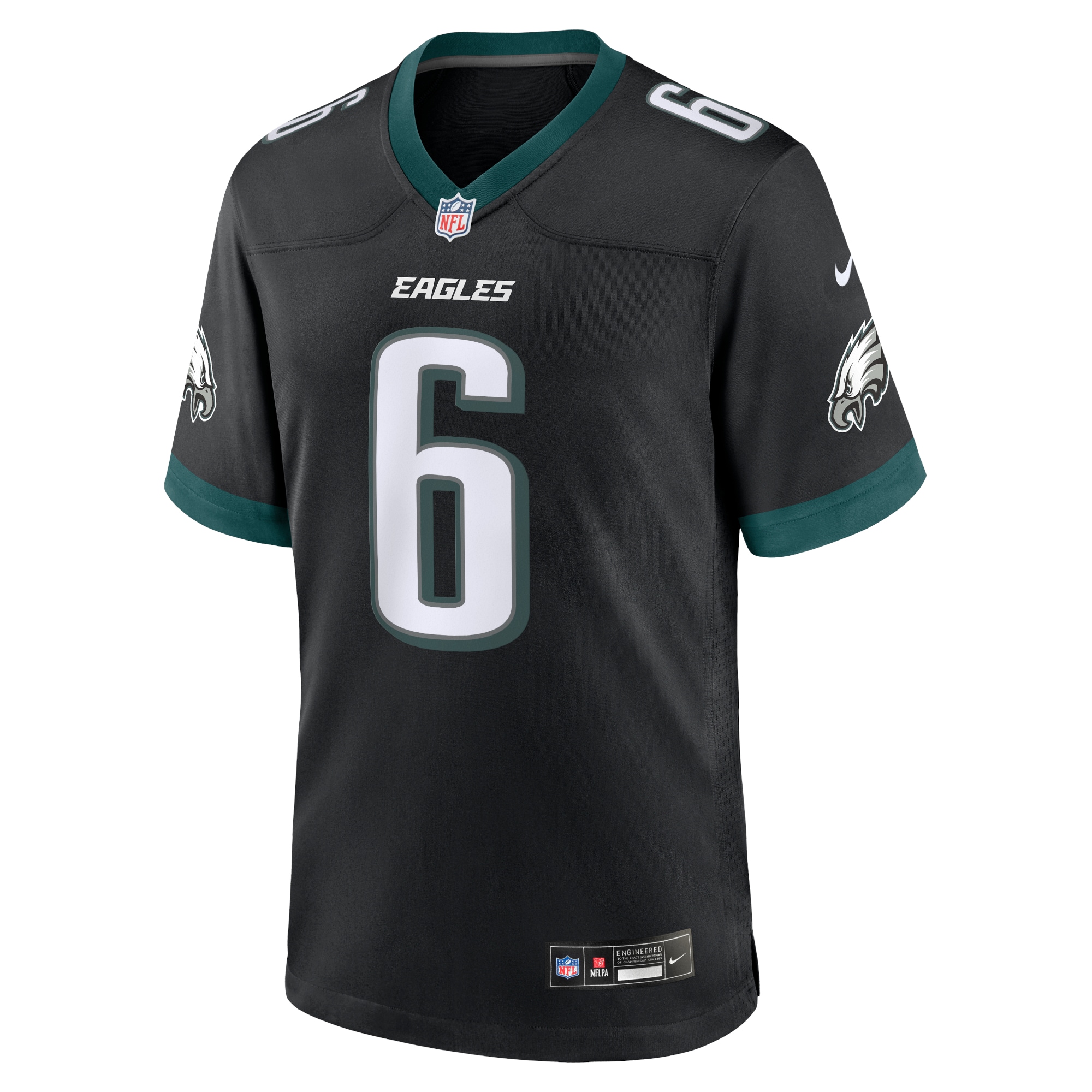 Alternative view of Men's Philadelphia Eagles DeVonta Smith Black Alternate Game Jersey JS4417 nicesnker