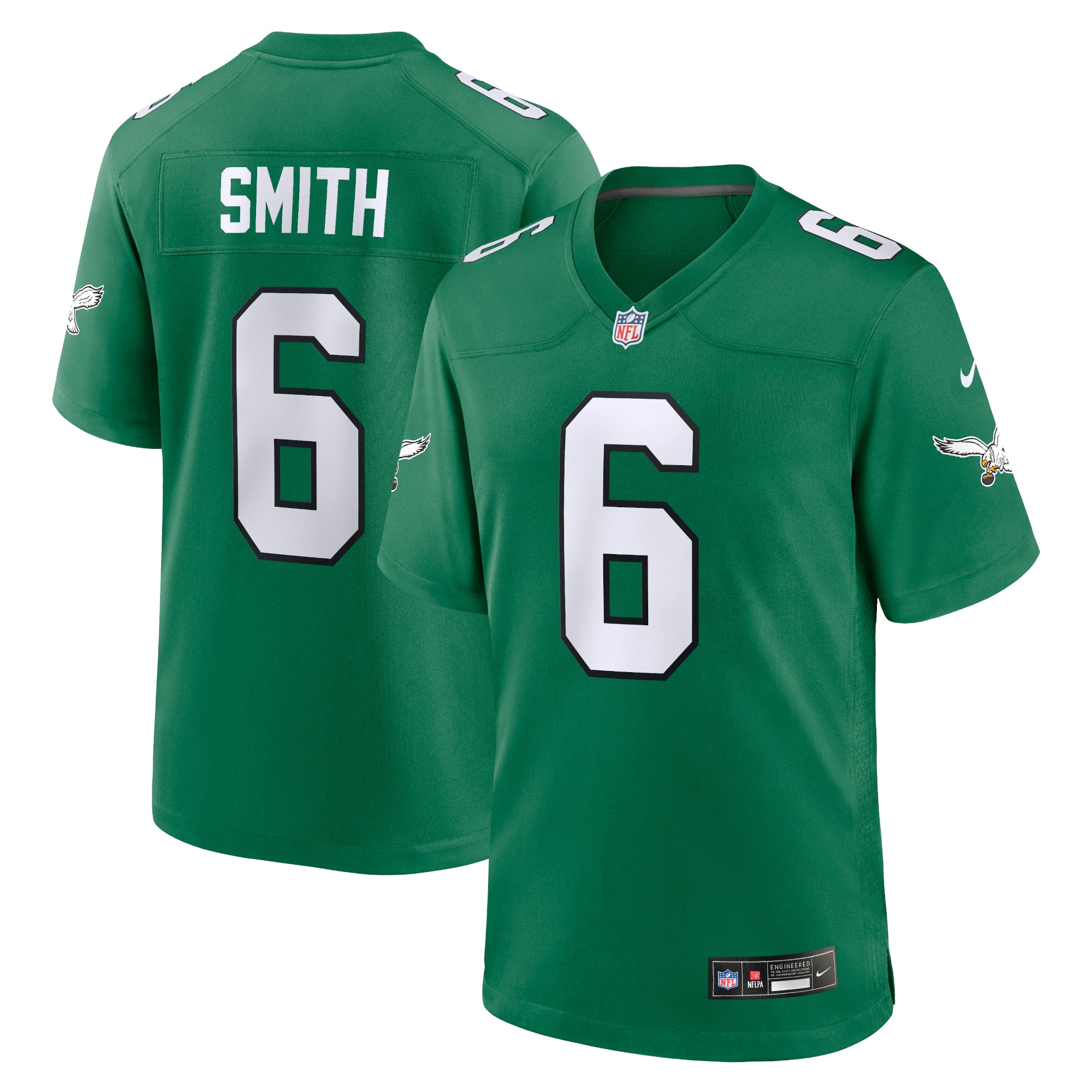 Men's Philadelphia Eagles DeVonta Smith Kelly Green Alternate Game Player Jersey JS1259 nicesnker
