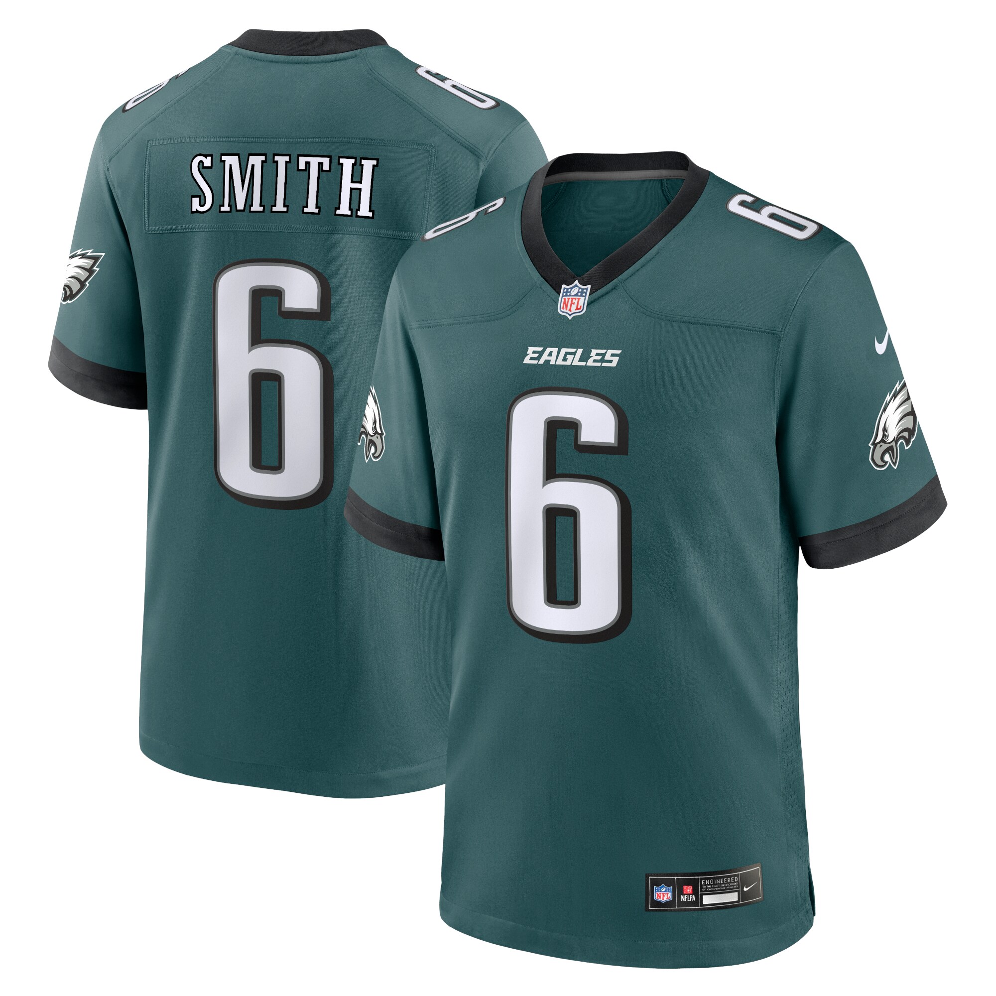 Men's Philadelphia Eagles DeVonta Smith Midnight Green Team Game Jersey JS3472 nicesnker